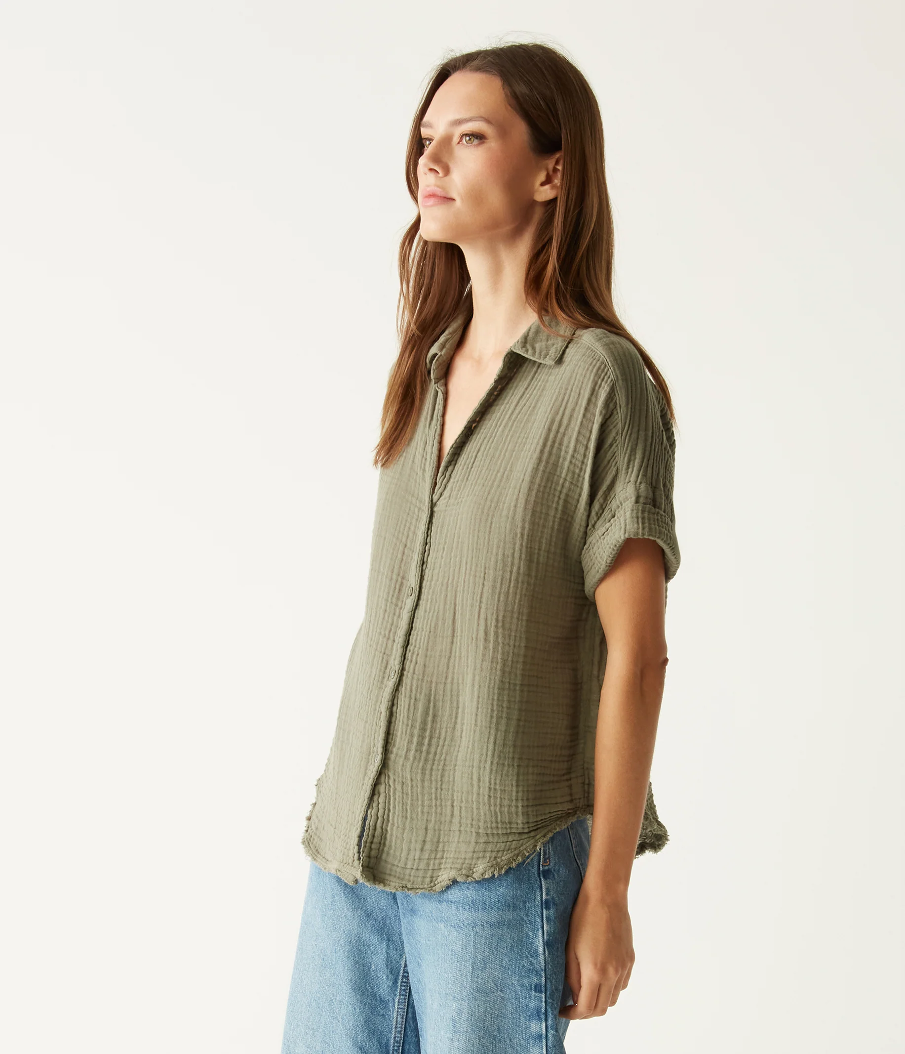 Bailey Gauze Button Down Shirt - Image 71
