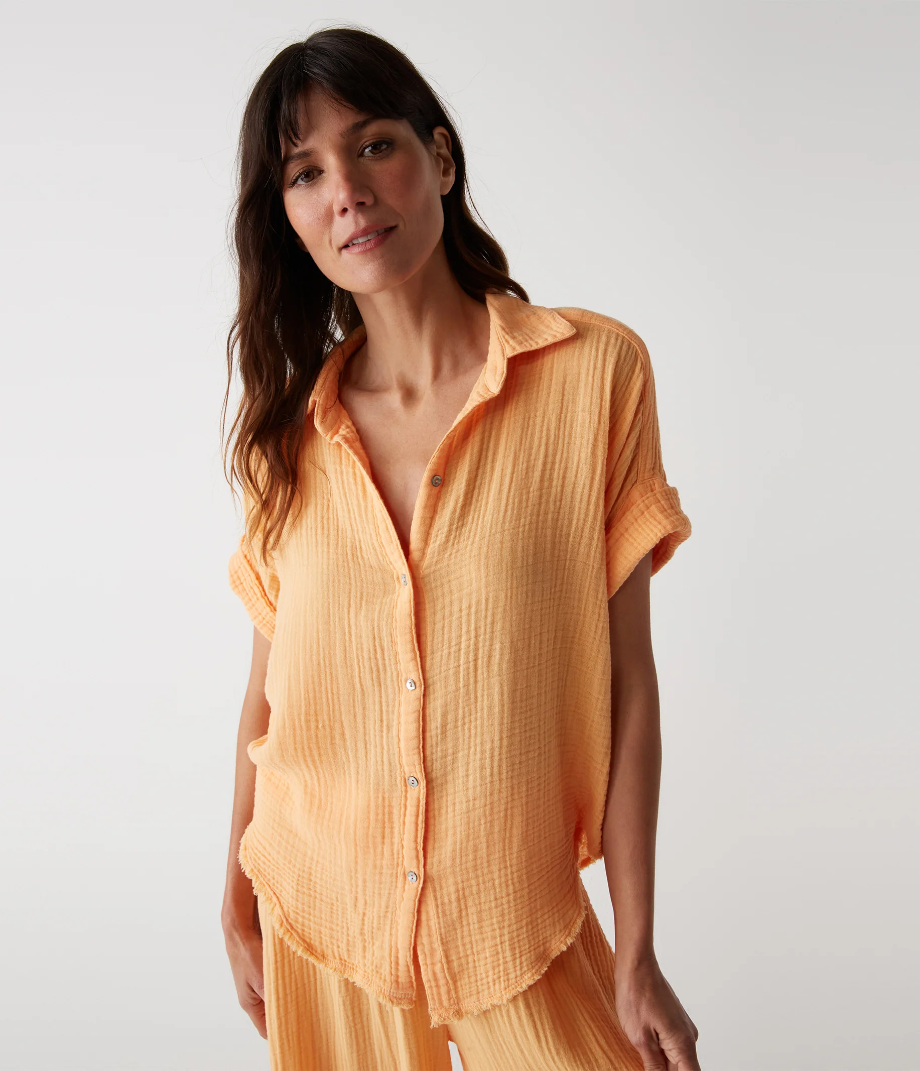 Bailey Gauze Button Down Shirt - Image 73