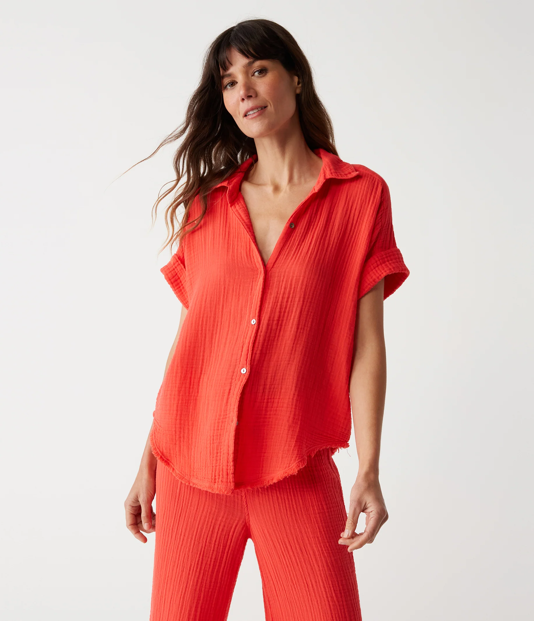 Bailey Gauze Button Down Shirt - Image 76