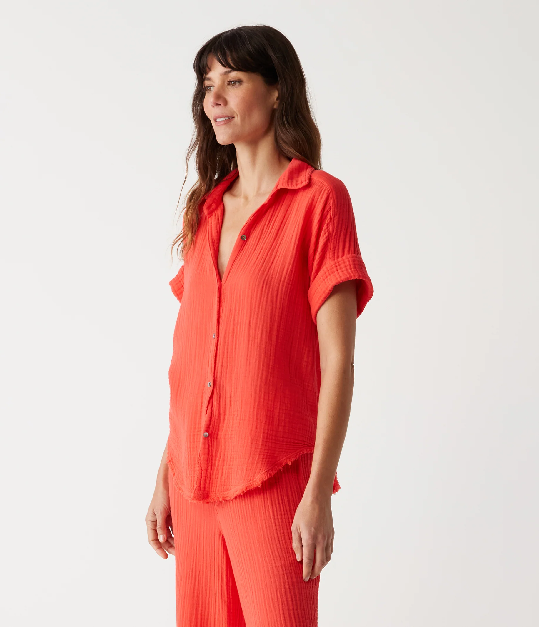 Bailey Gauze Button Down Shirt - Image 78