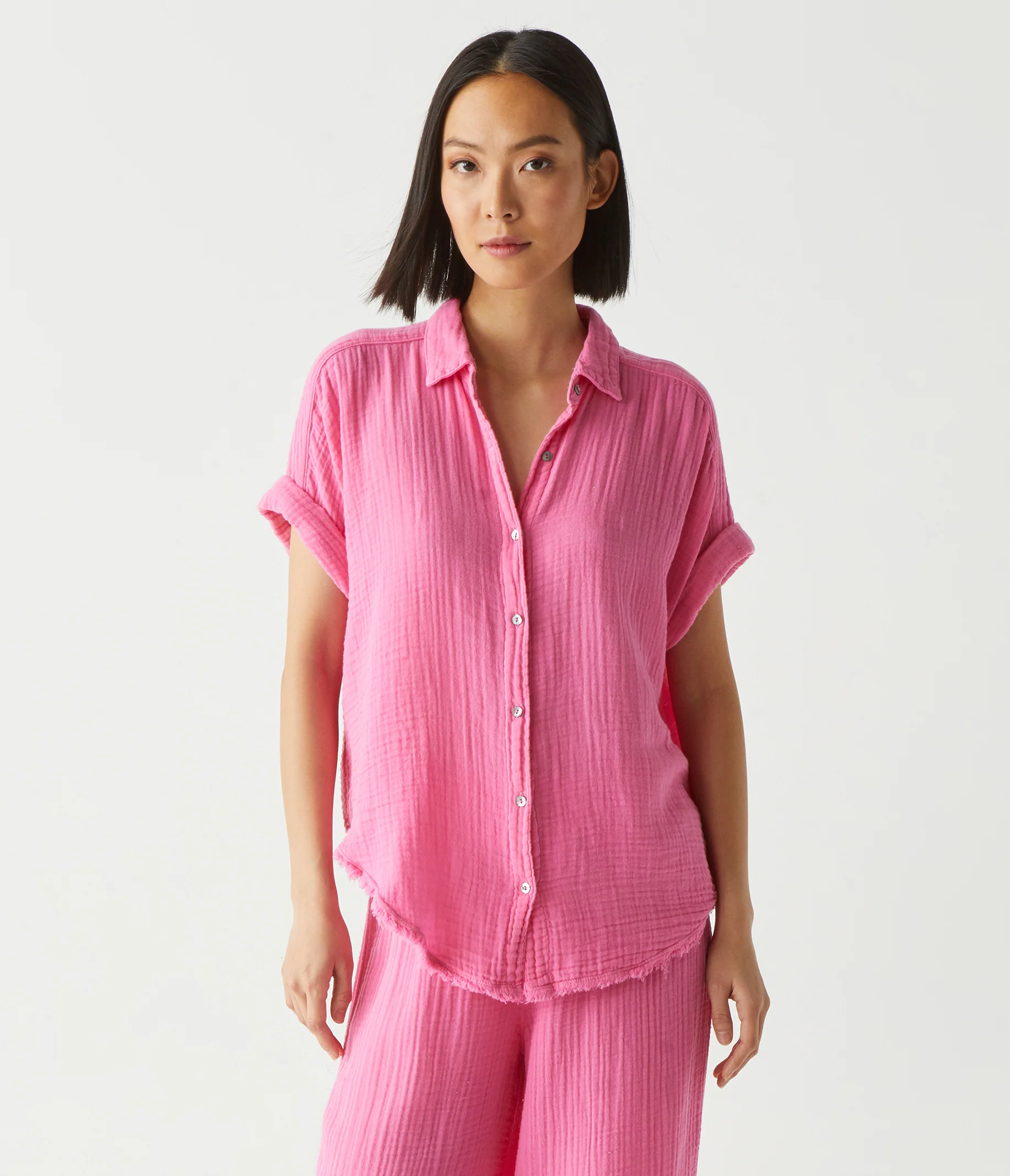 Bailey Gauze Button Down Shirt - Image 80