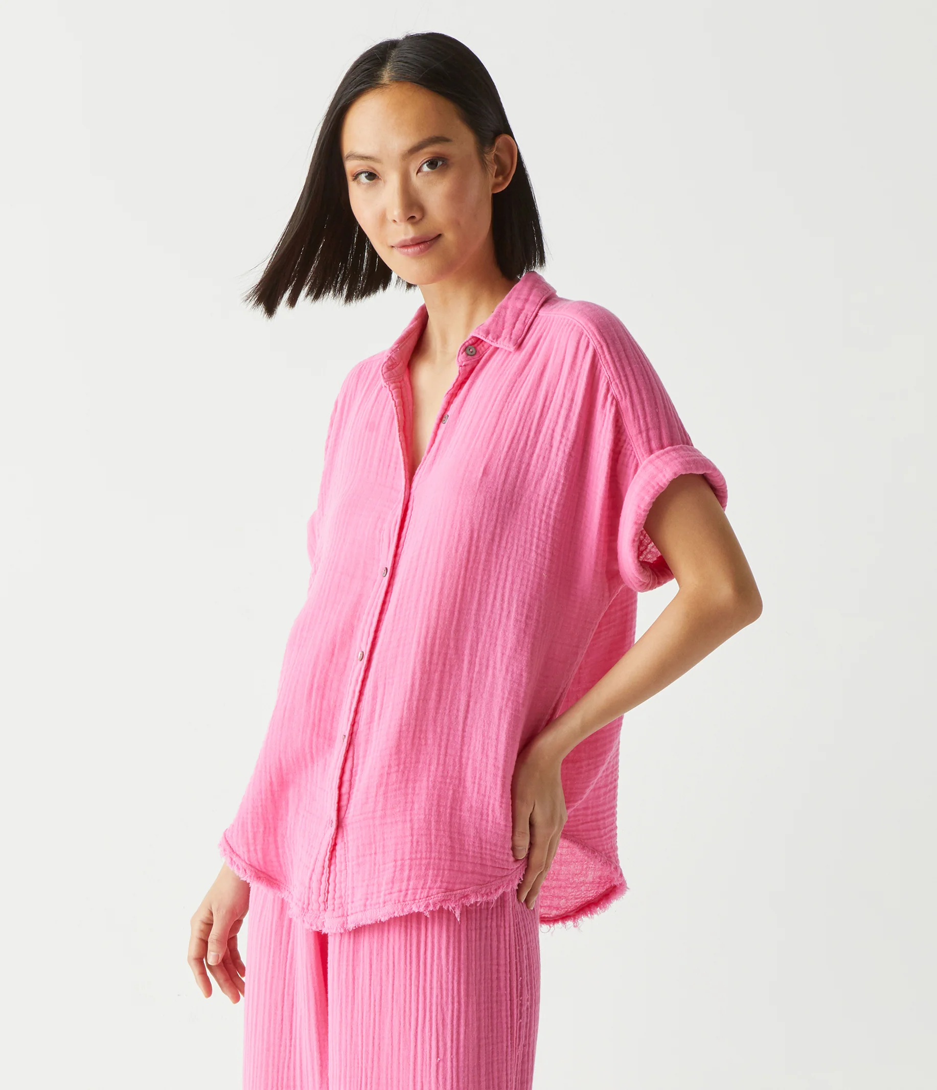 Bailey Gauze Button Down Shirt - Image 82