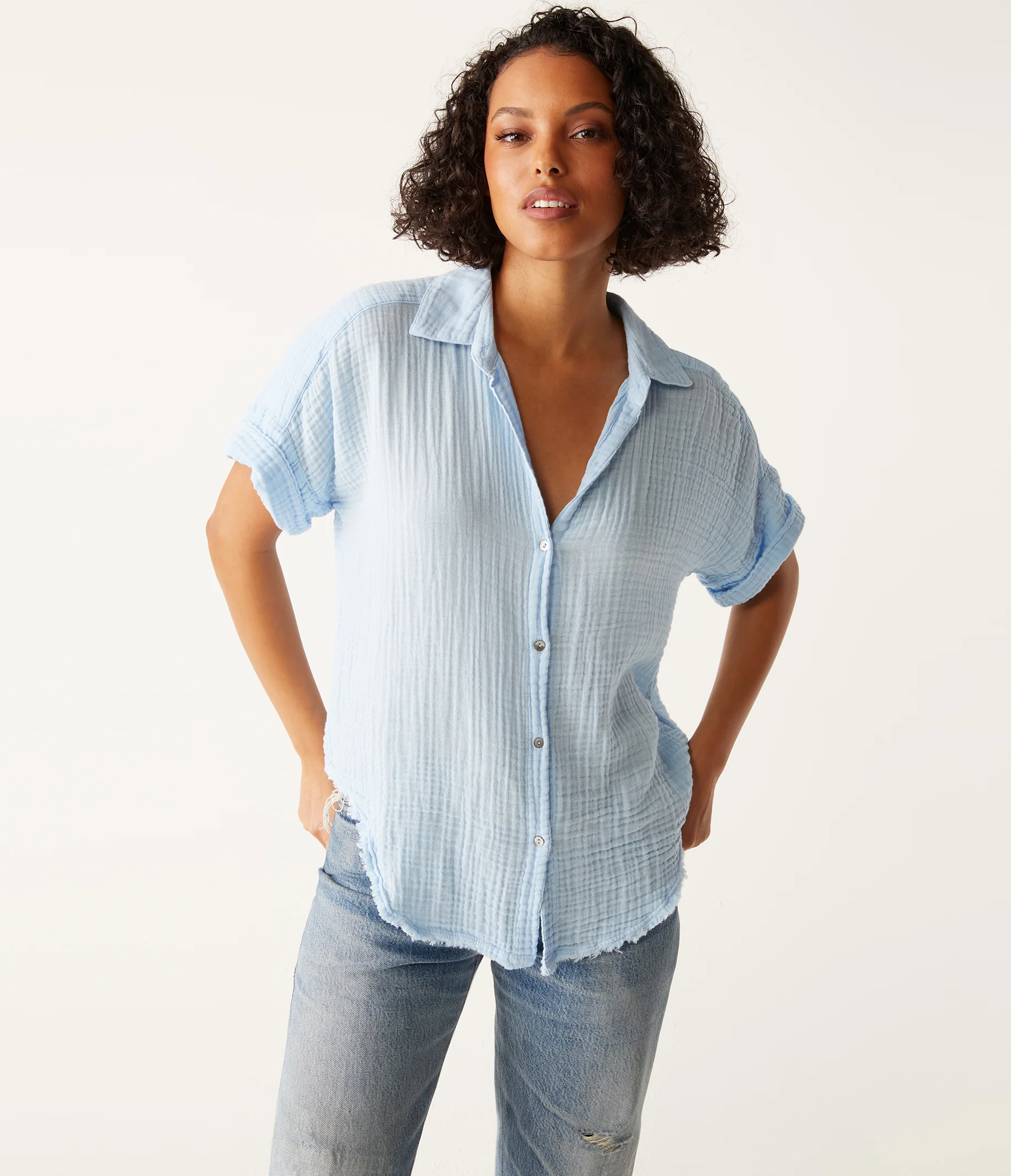 Bailey Gauze Button Down Shirt - Image 84