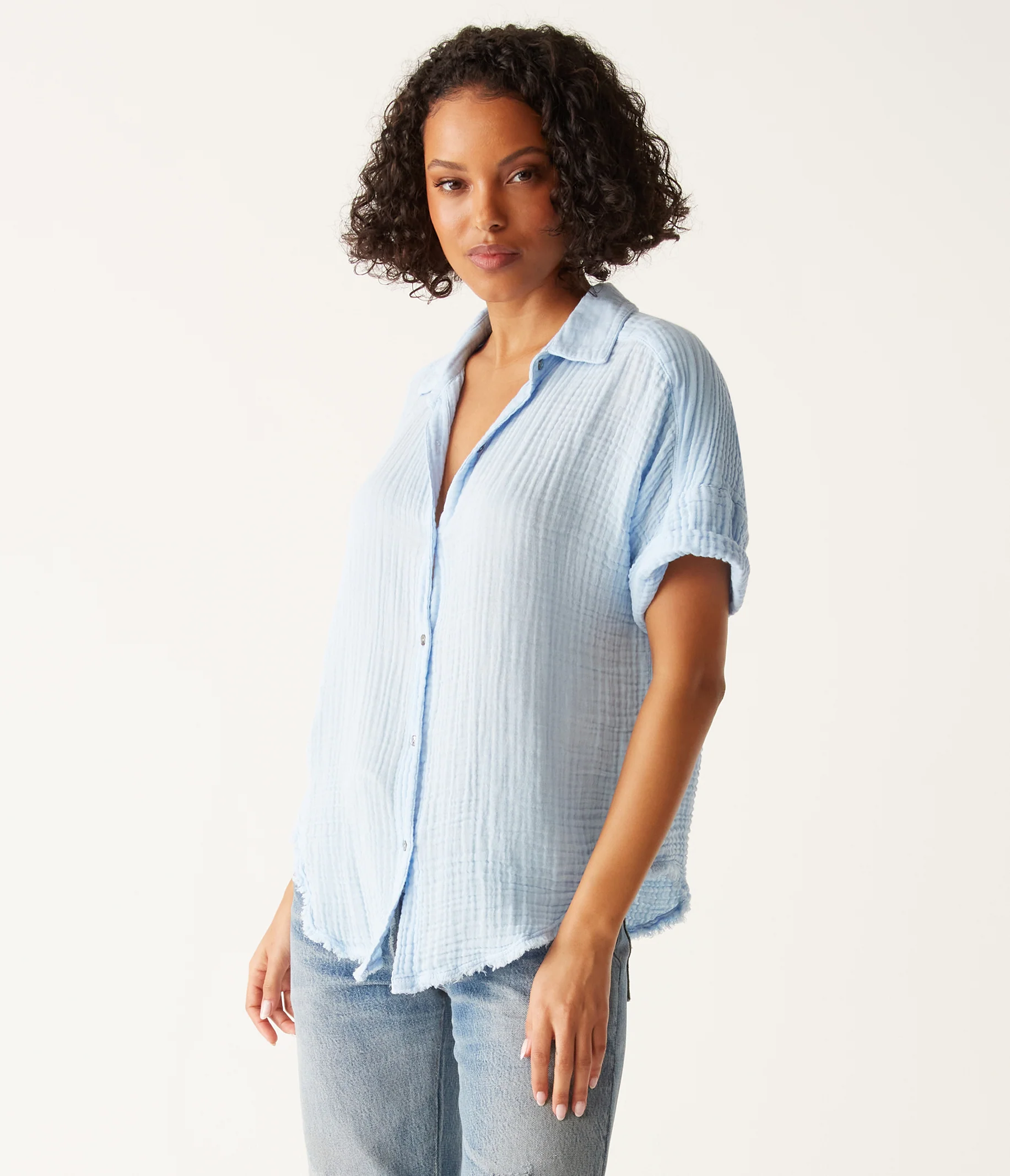 Bailey Gauze Button Down Shirt - Image 86