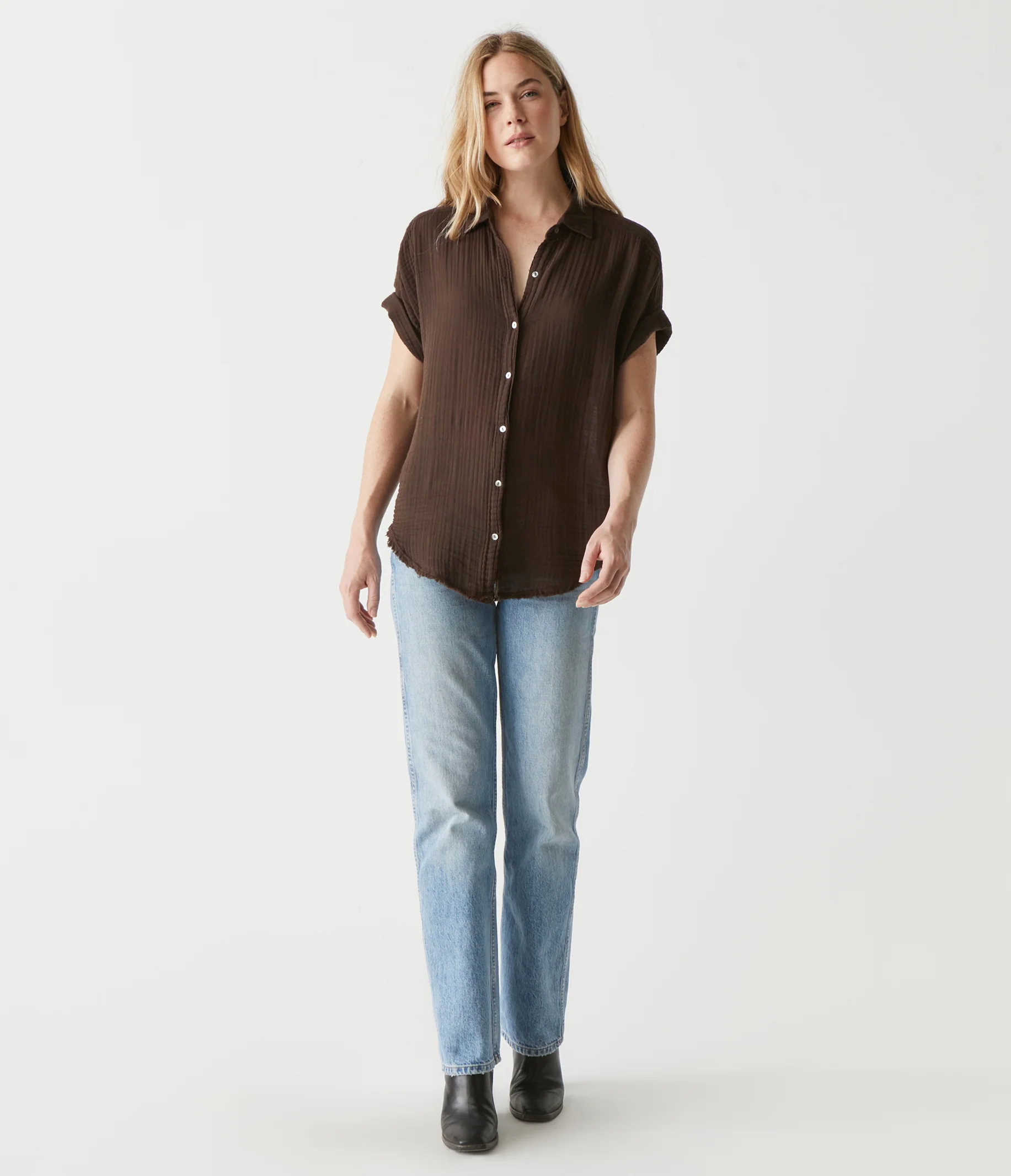 Bailey Gauze Button Down Shirt - Image 89