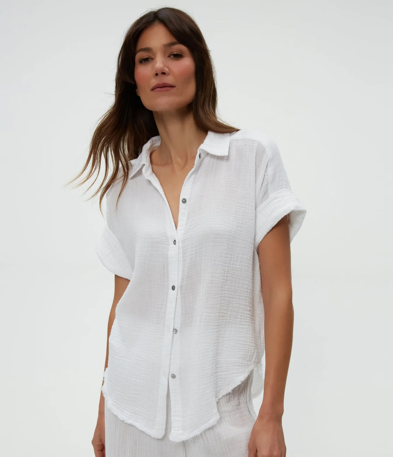 Bailey Gauze Button Down Shirt - Image 9