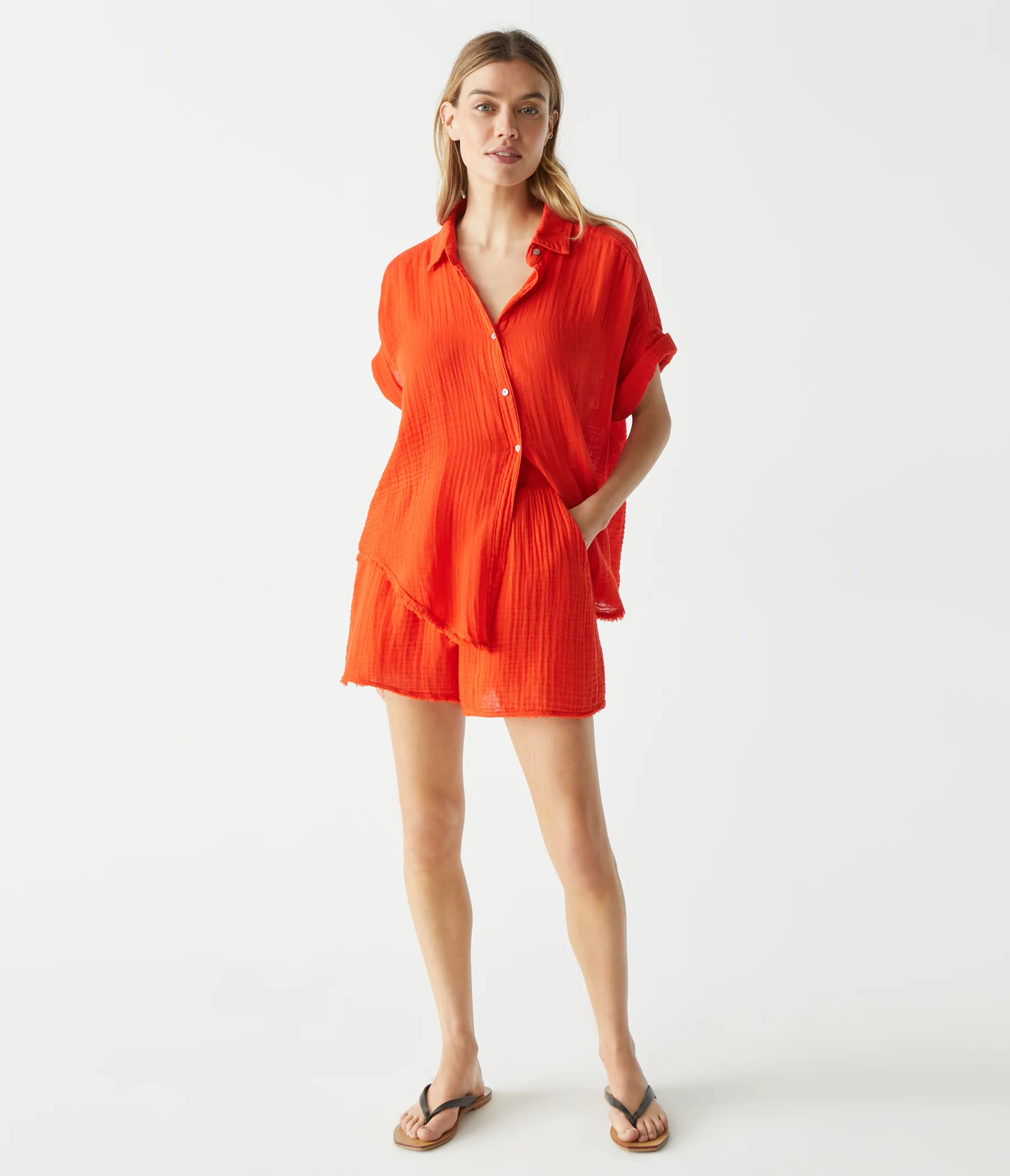 Bailey Gauze Button Down Shirt - Image 97
