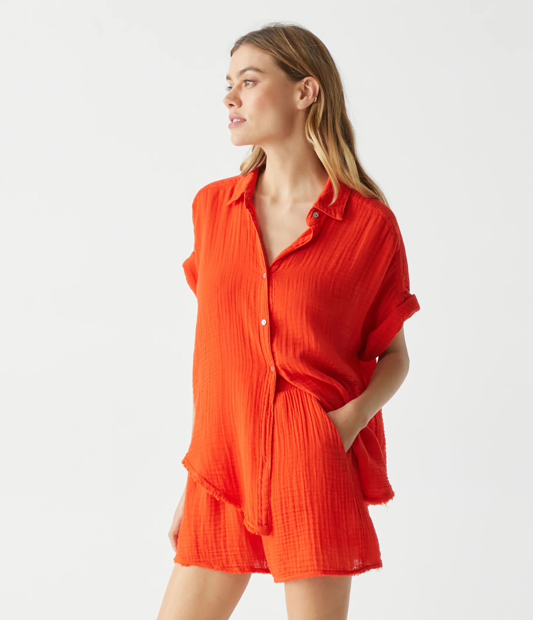 Bailey Gauze Button Down Shirt - Image 98