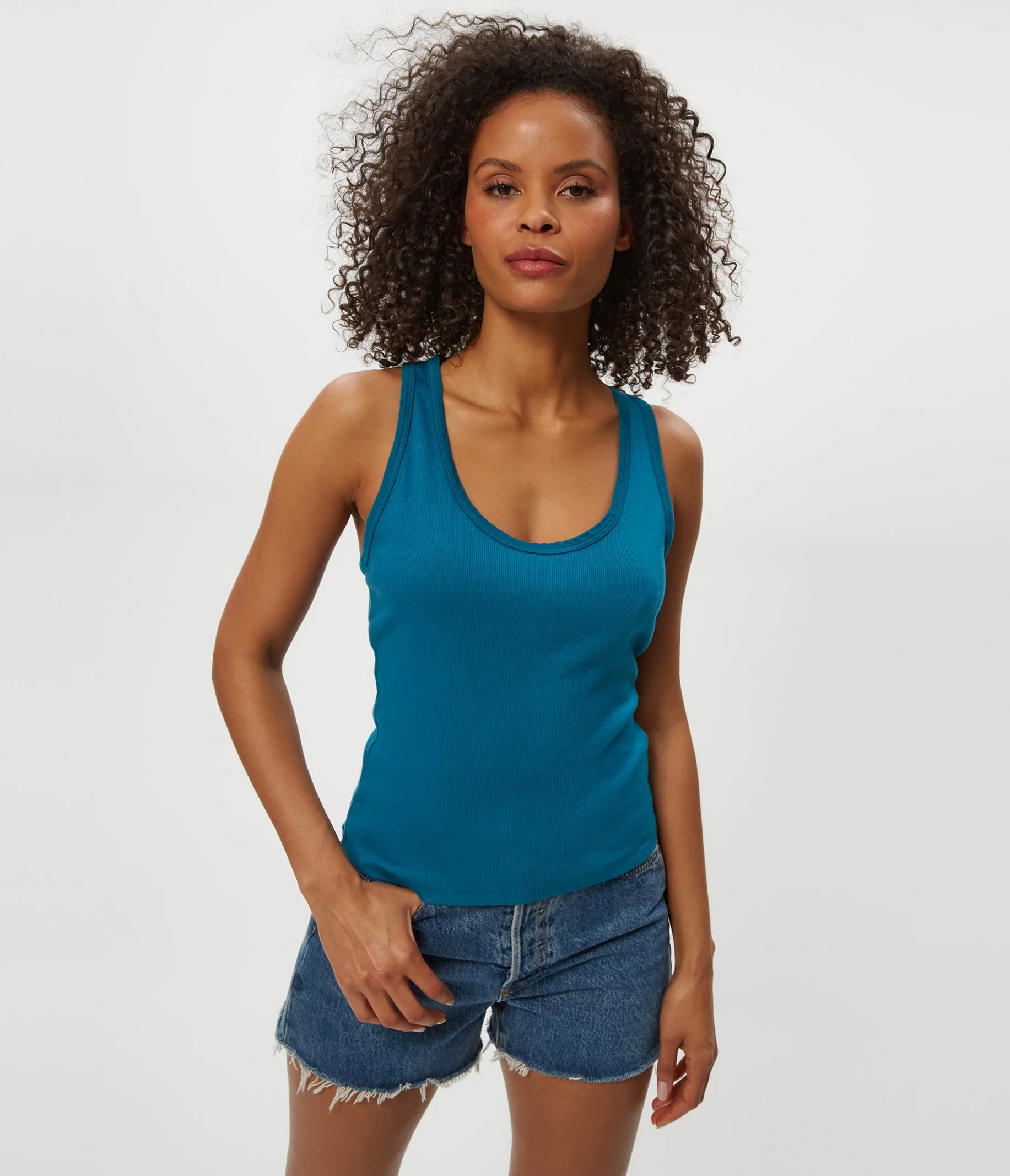 Cher Ribbed Scoop Neck Tank - Image 35