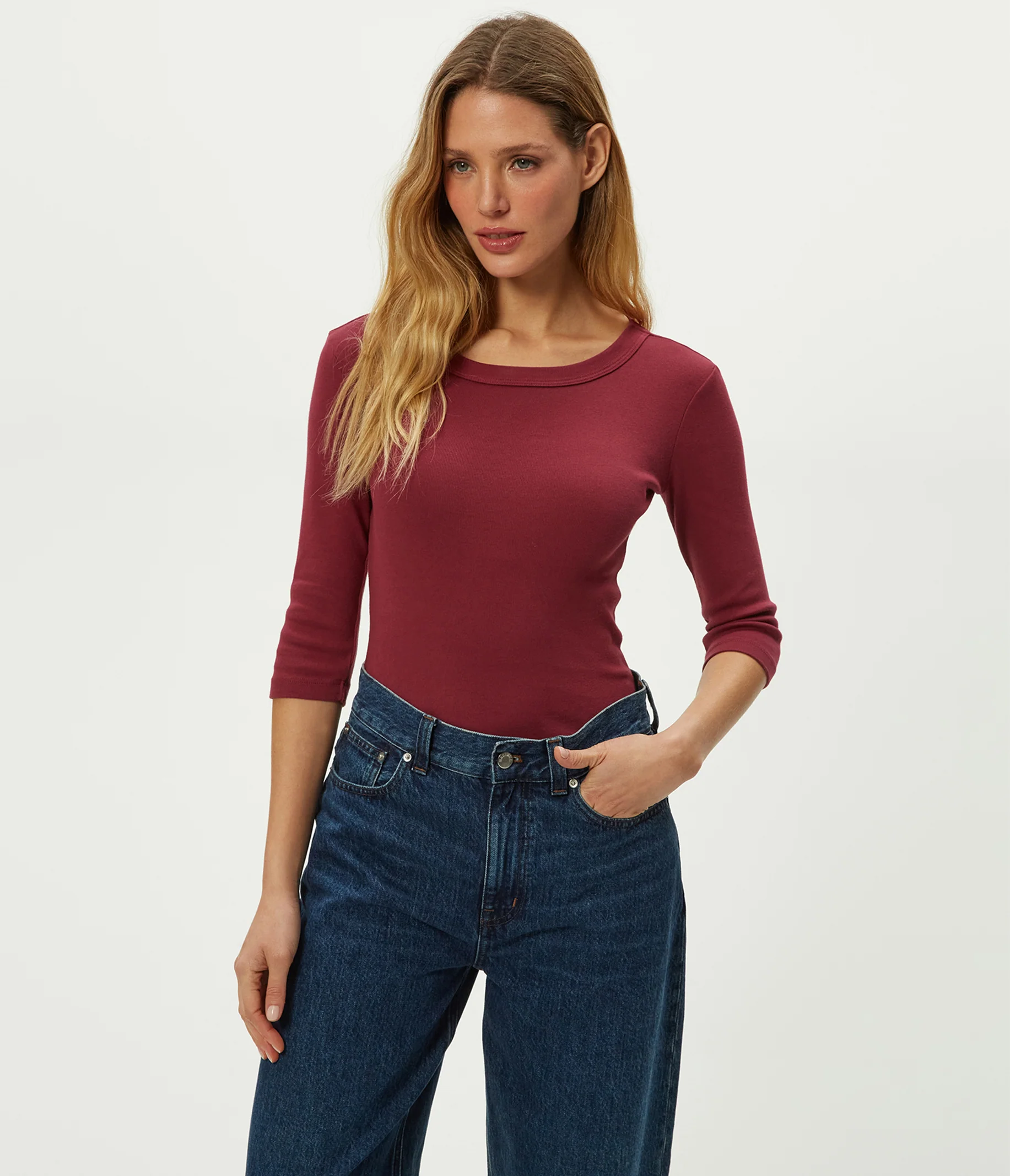 Dot 3/4 Sleeve Tee - Image 58