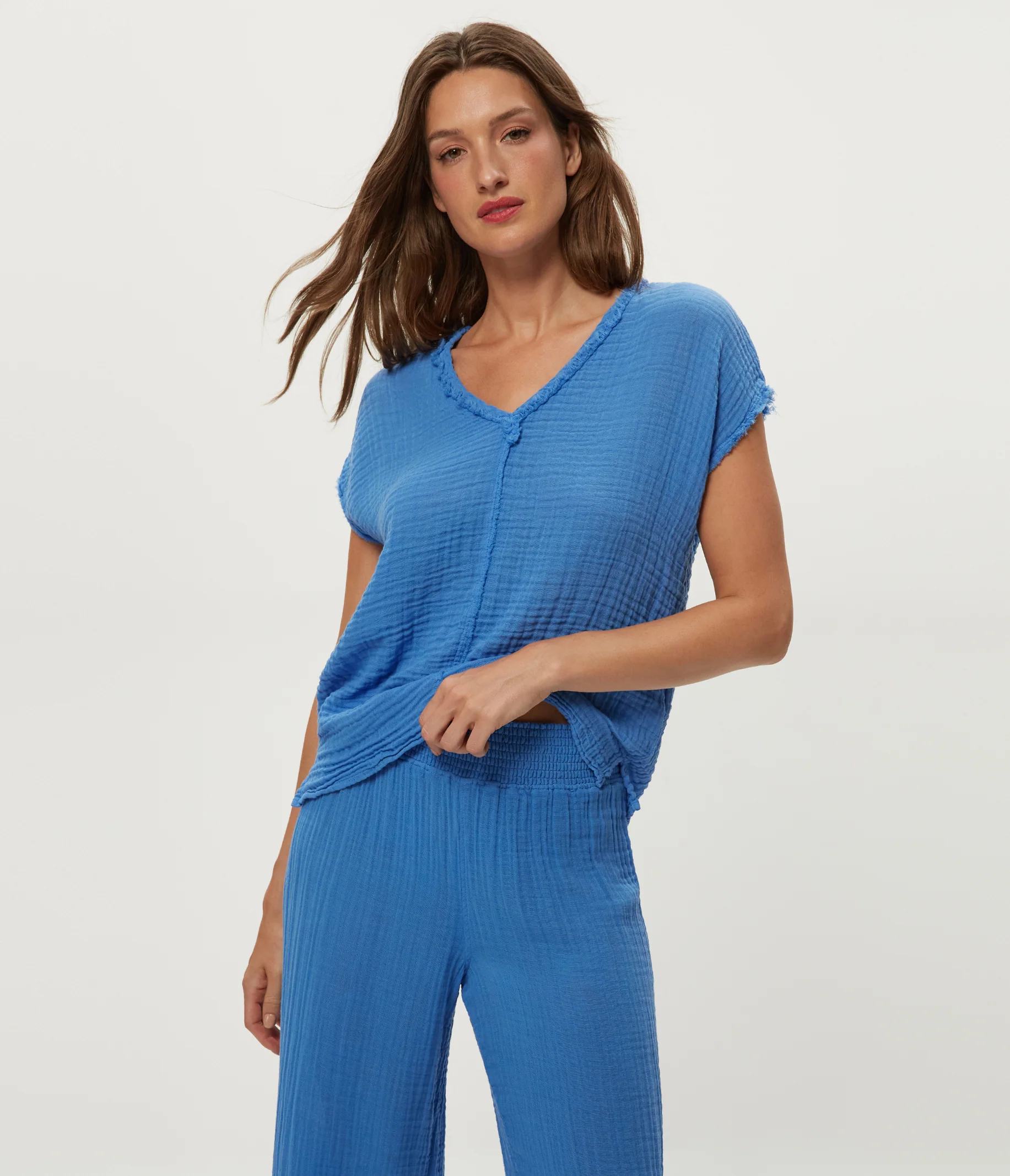 Draya Gauze V-Neck Top - Image 103