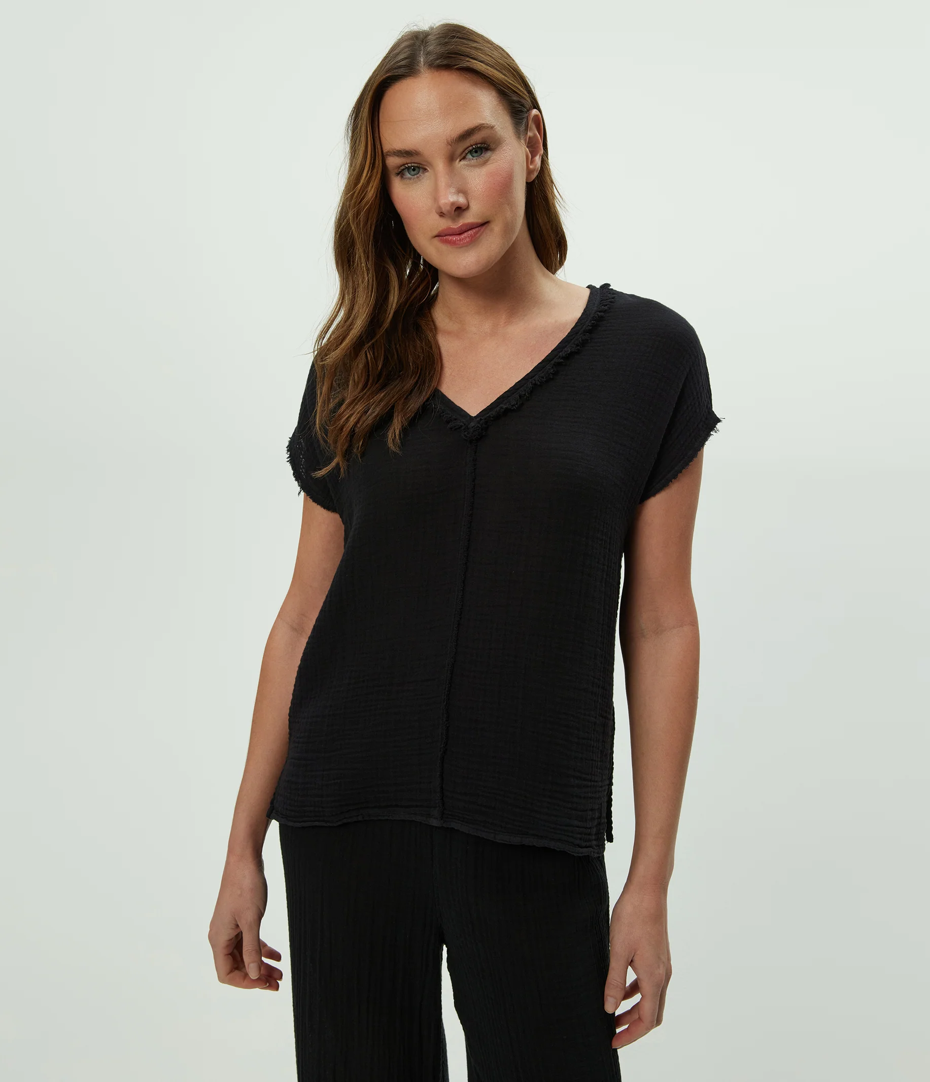 Draya Gauze V-Neck Top - Image 107