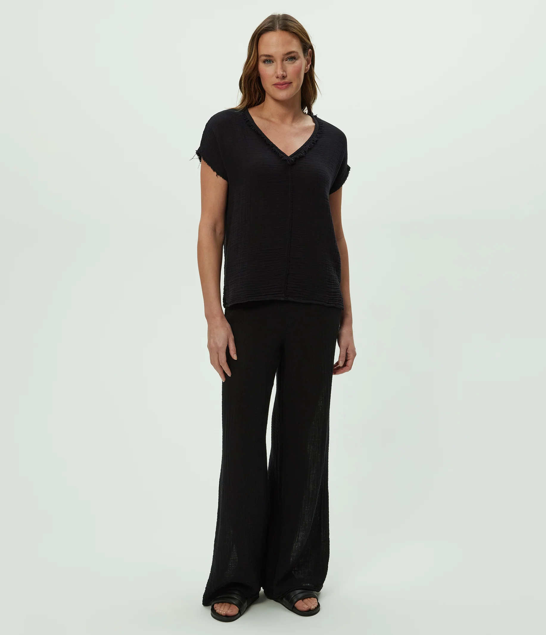 Draya Gauze V-Neck Top - Image 108