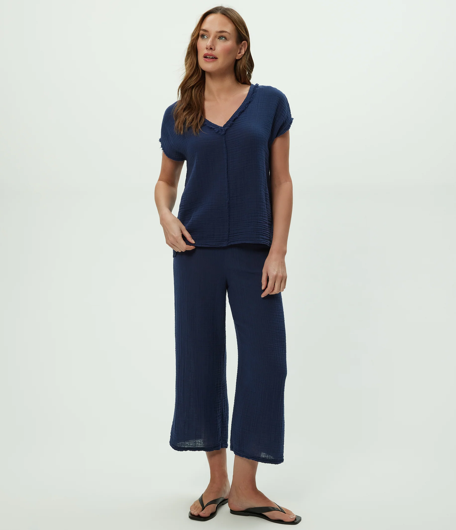 Draya Gauze V-Neck Top - Image 112