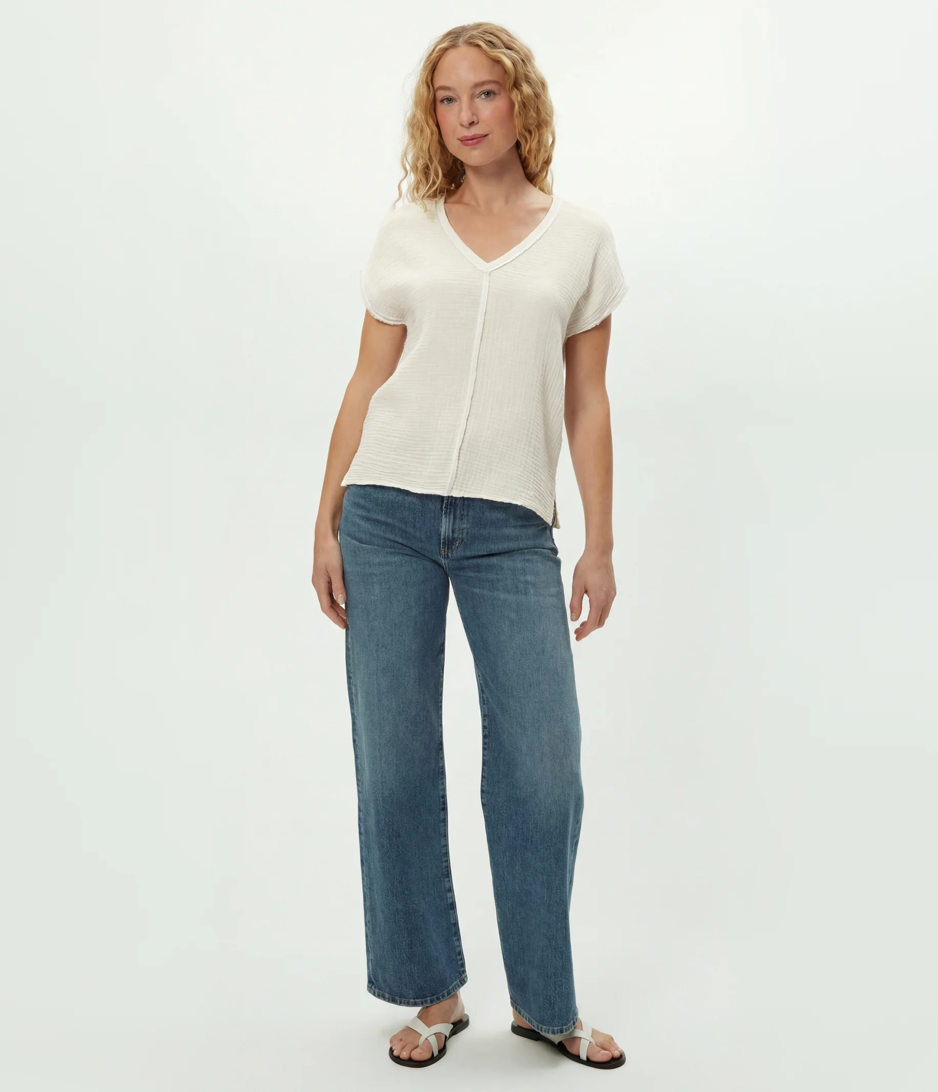 Draya Gauze V-Neck Top - Image 121