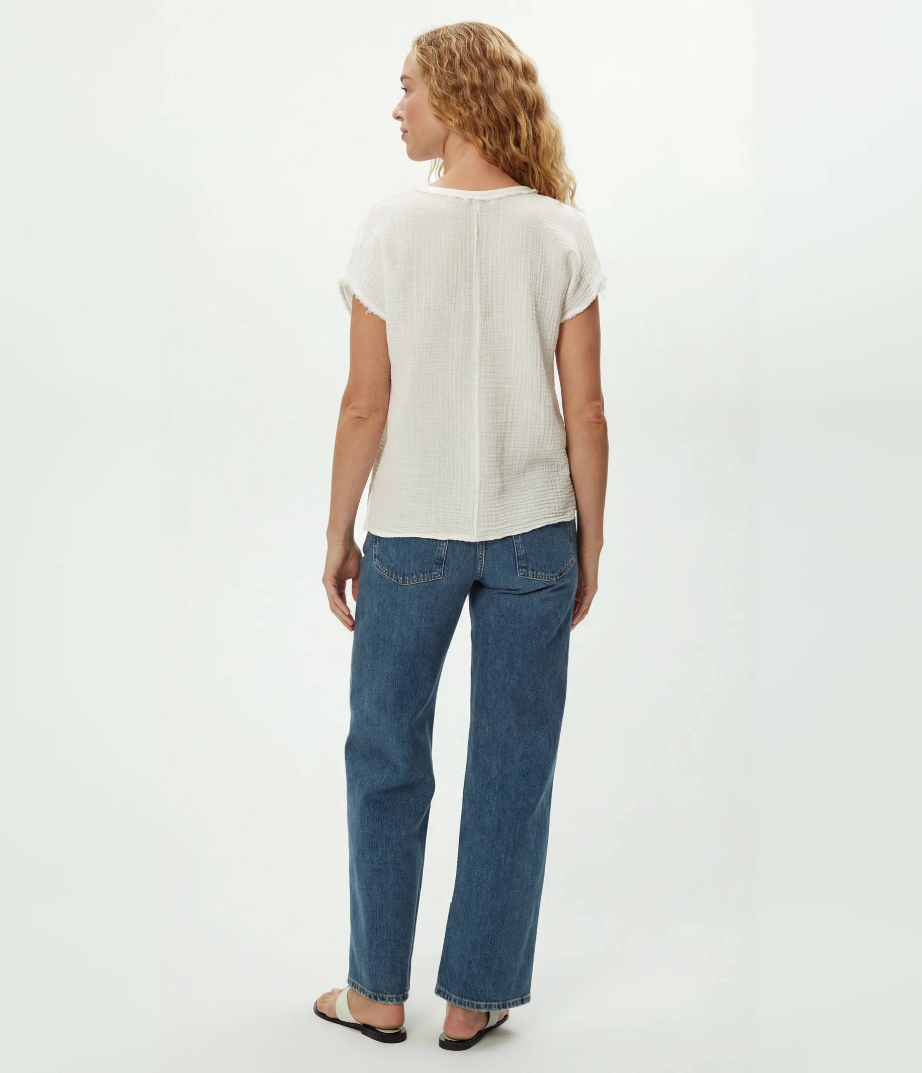 Draya Gauze V-Neck Top - Image 124