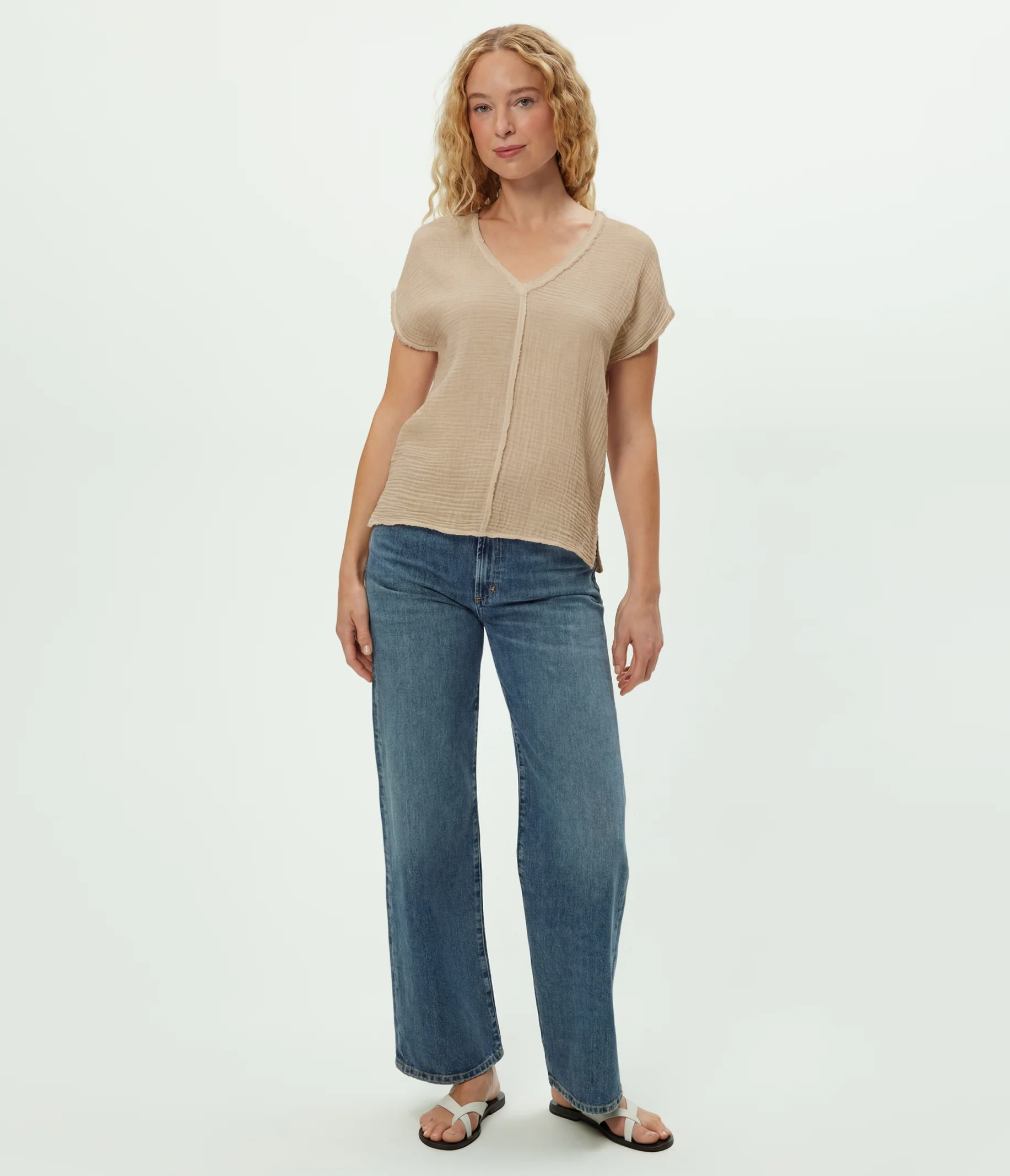 Draya Gauze V-Neck Top - Image 126