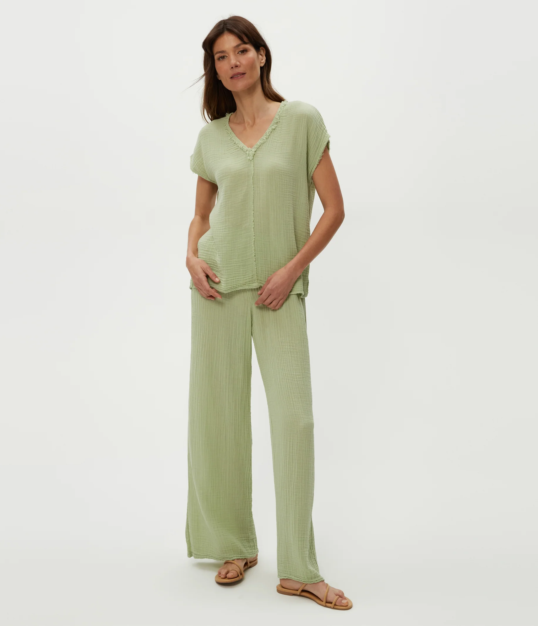 Draya Gauze V-Neck Top - Image 17