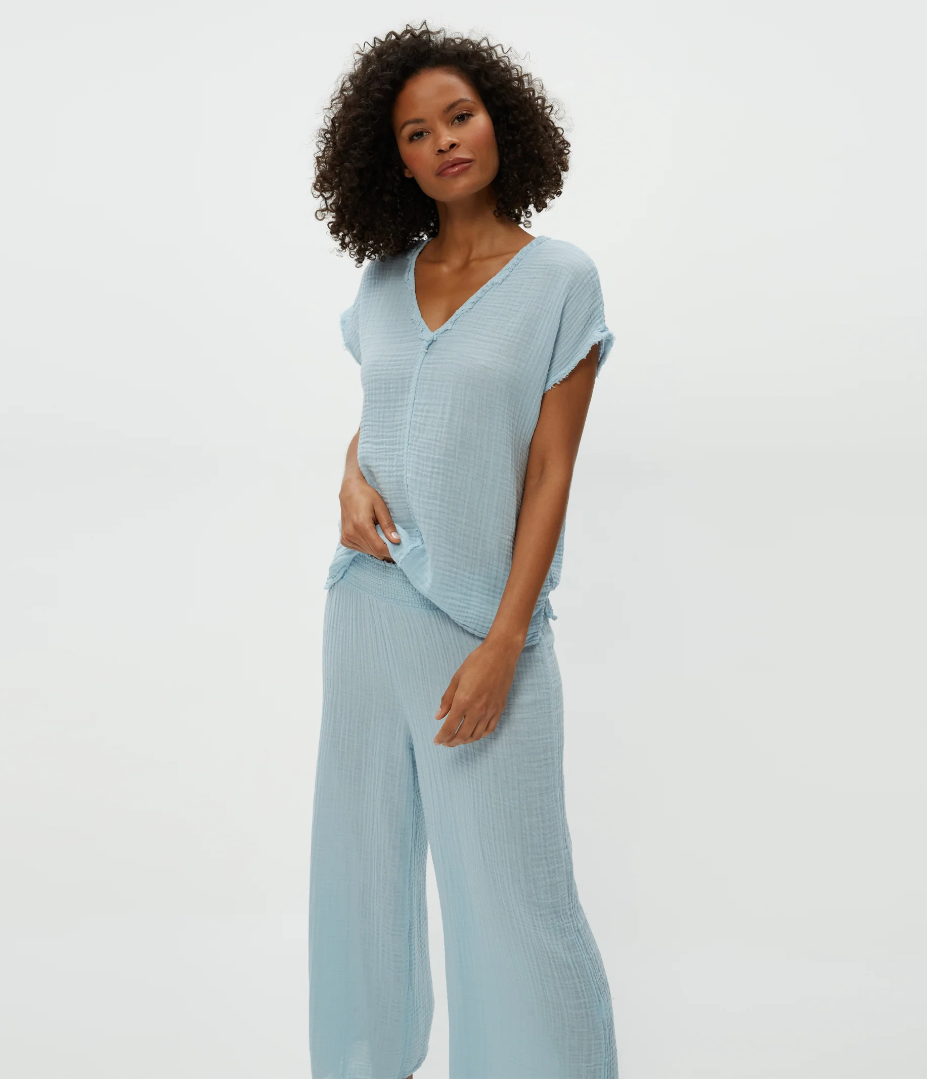 Draya Gauze V-Neck Top - Image 24