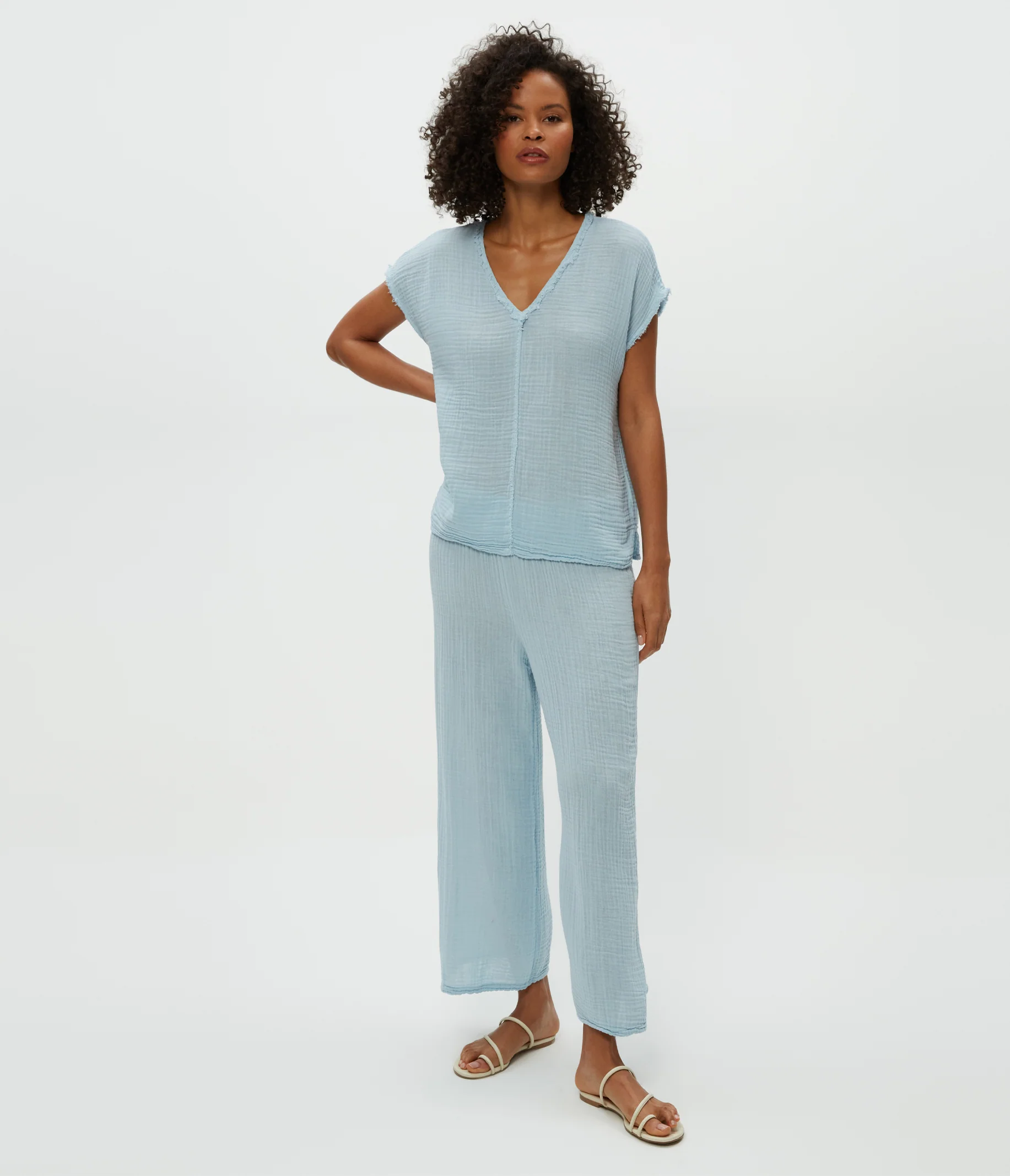 Draya Gauze V-Neck Top - Image 25