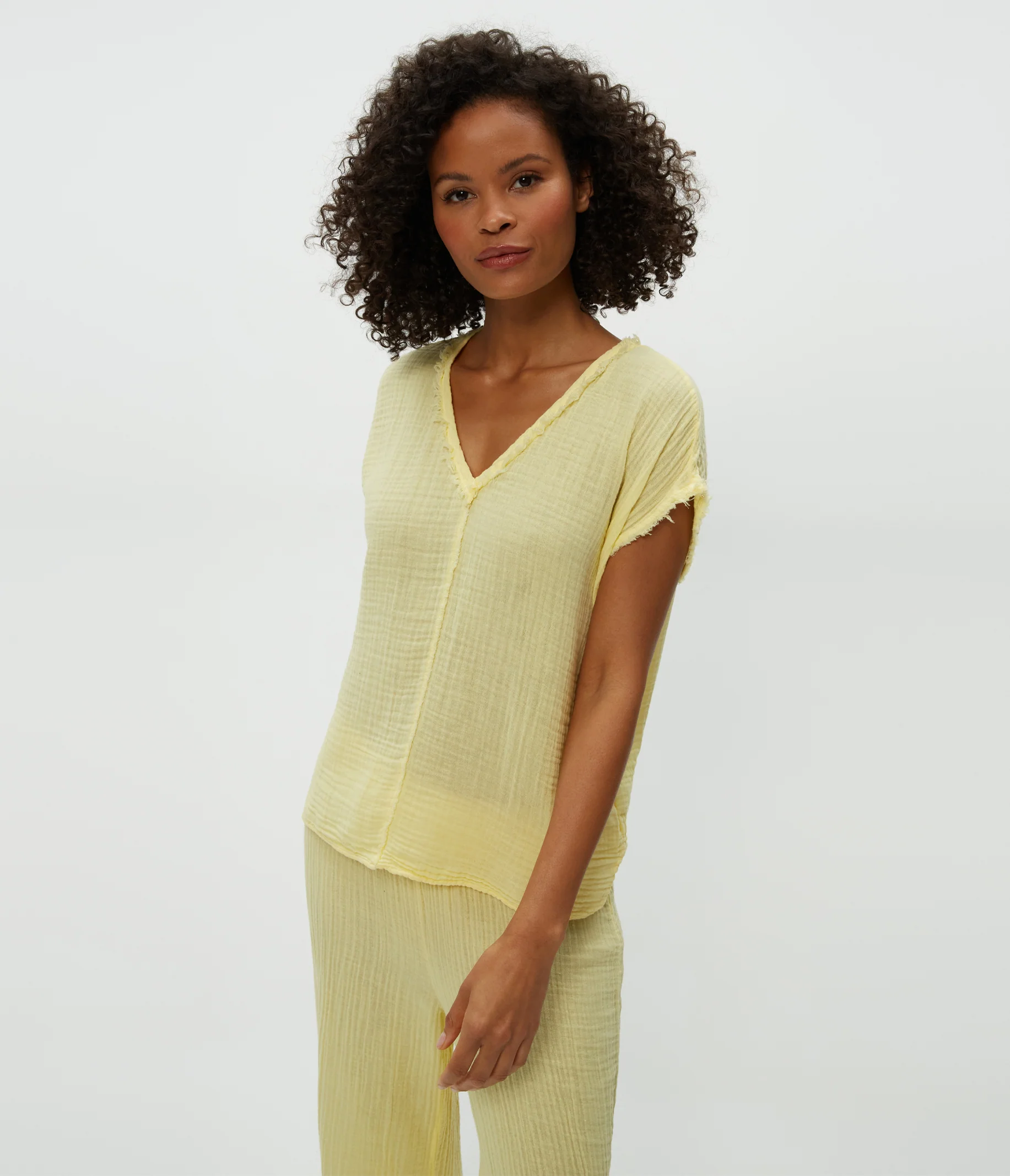 Draya Gauze V-Neck Top - Image 28
