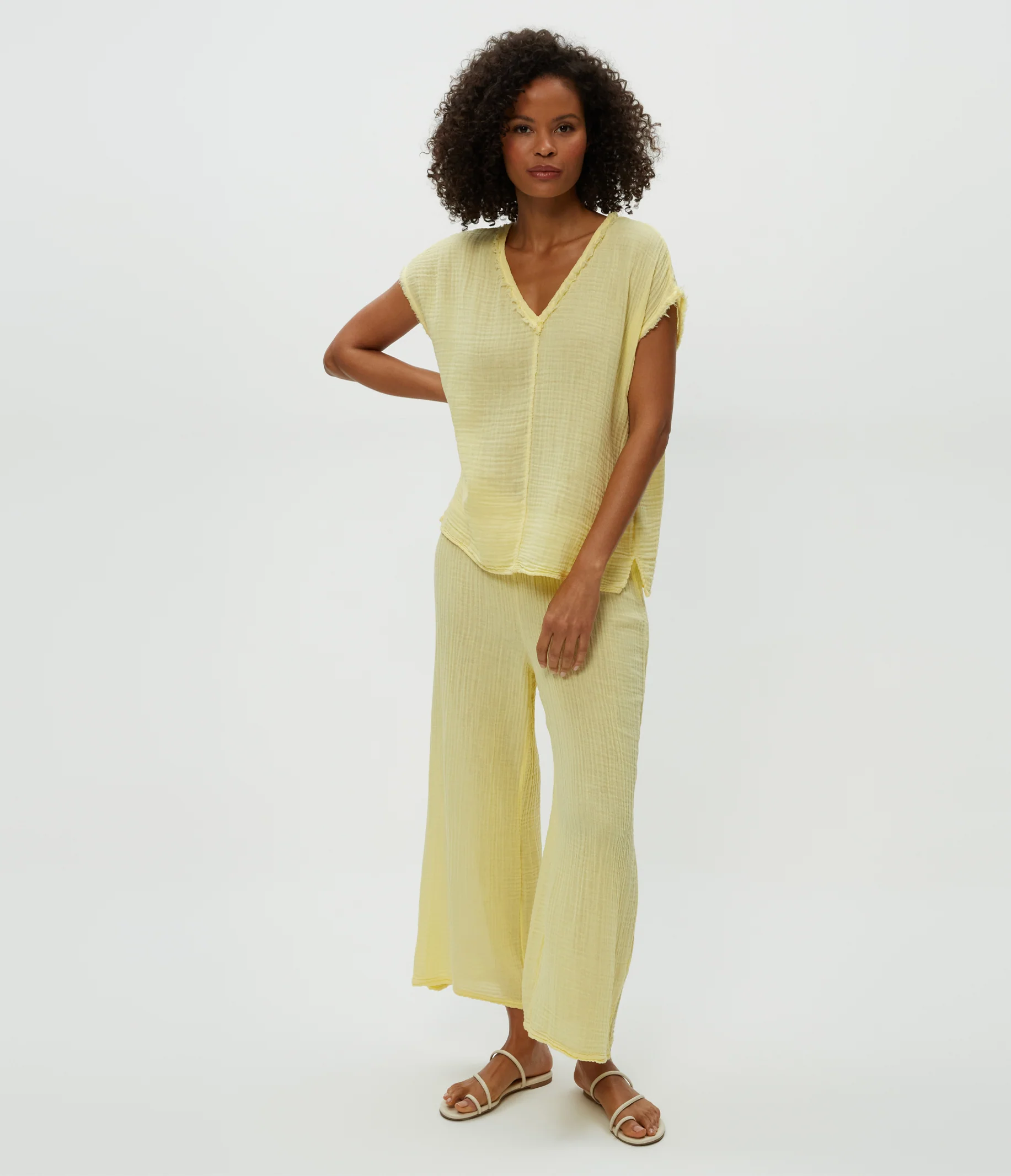 Draya Gauze V-Neck Top - Image 29