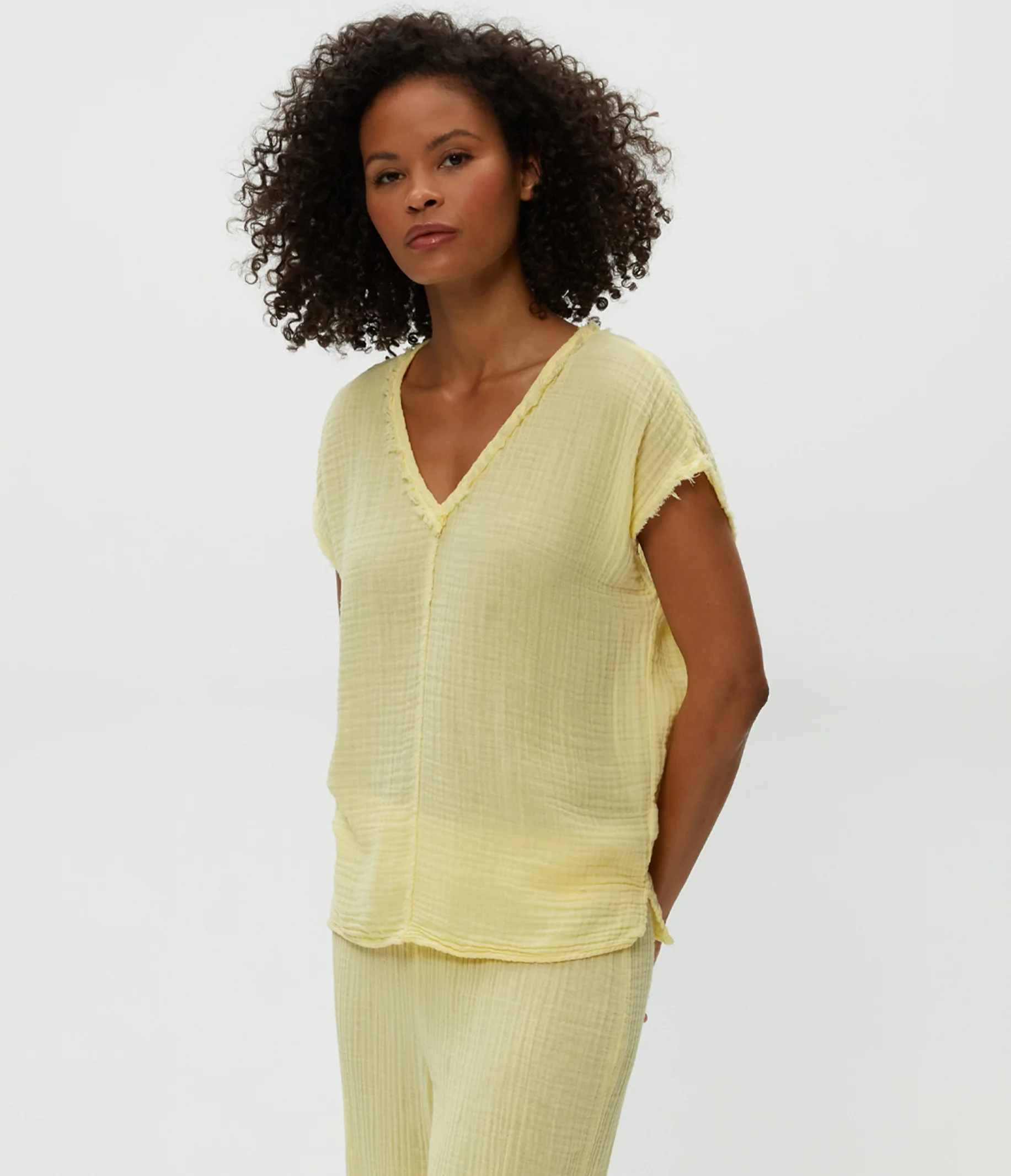 Draya Gauze V-Neck Top - Image 30