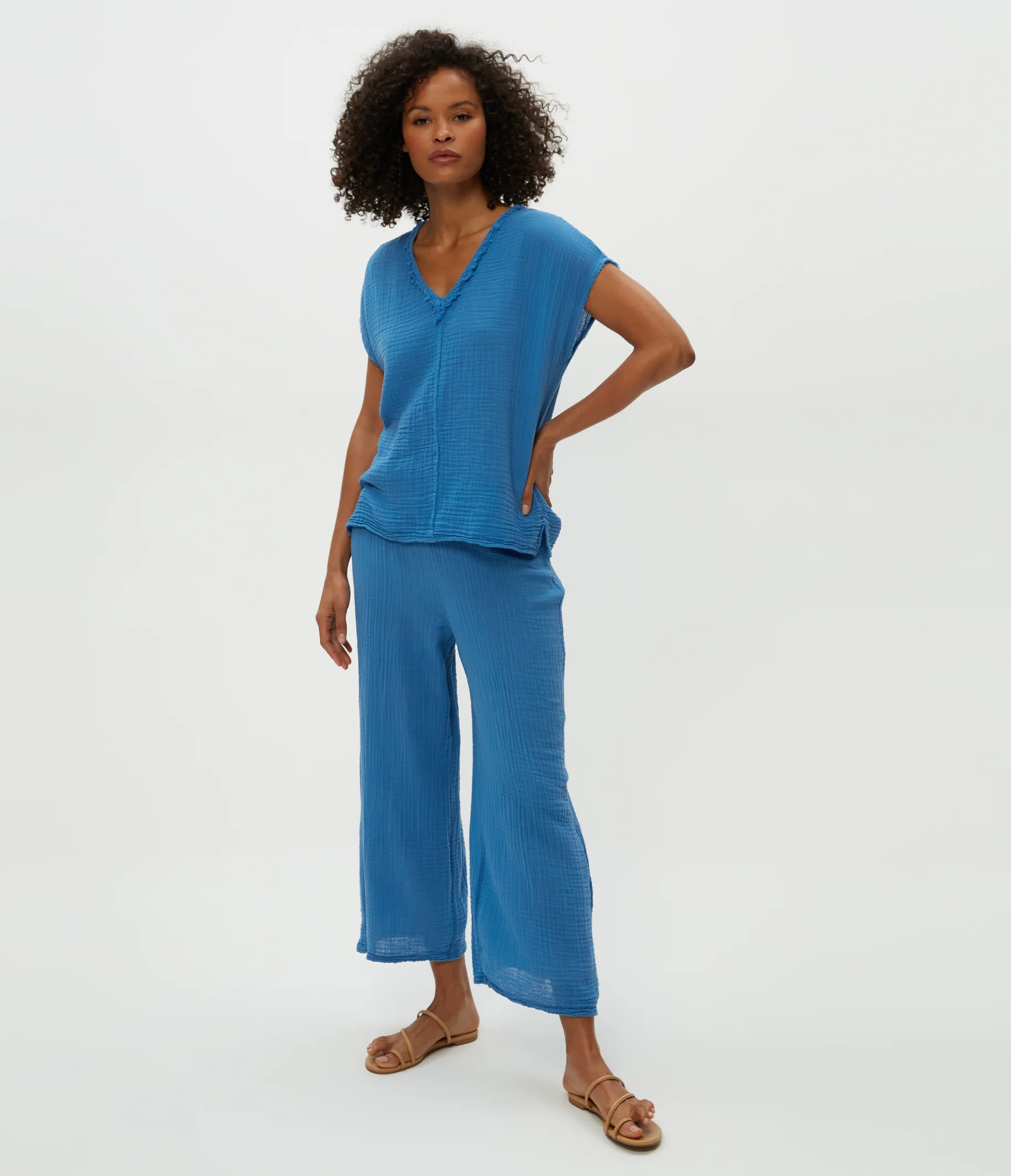 Draya Gauze V-Neck Top - Image 33