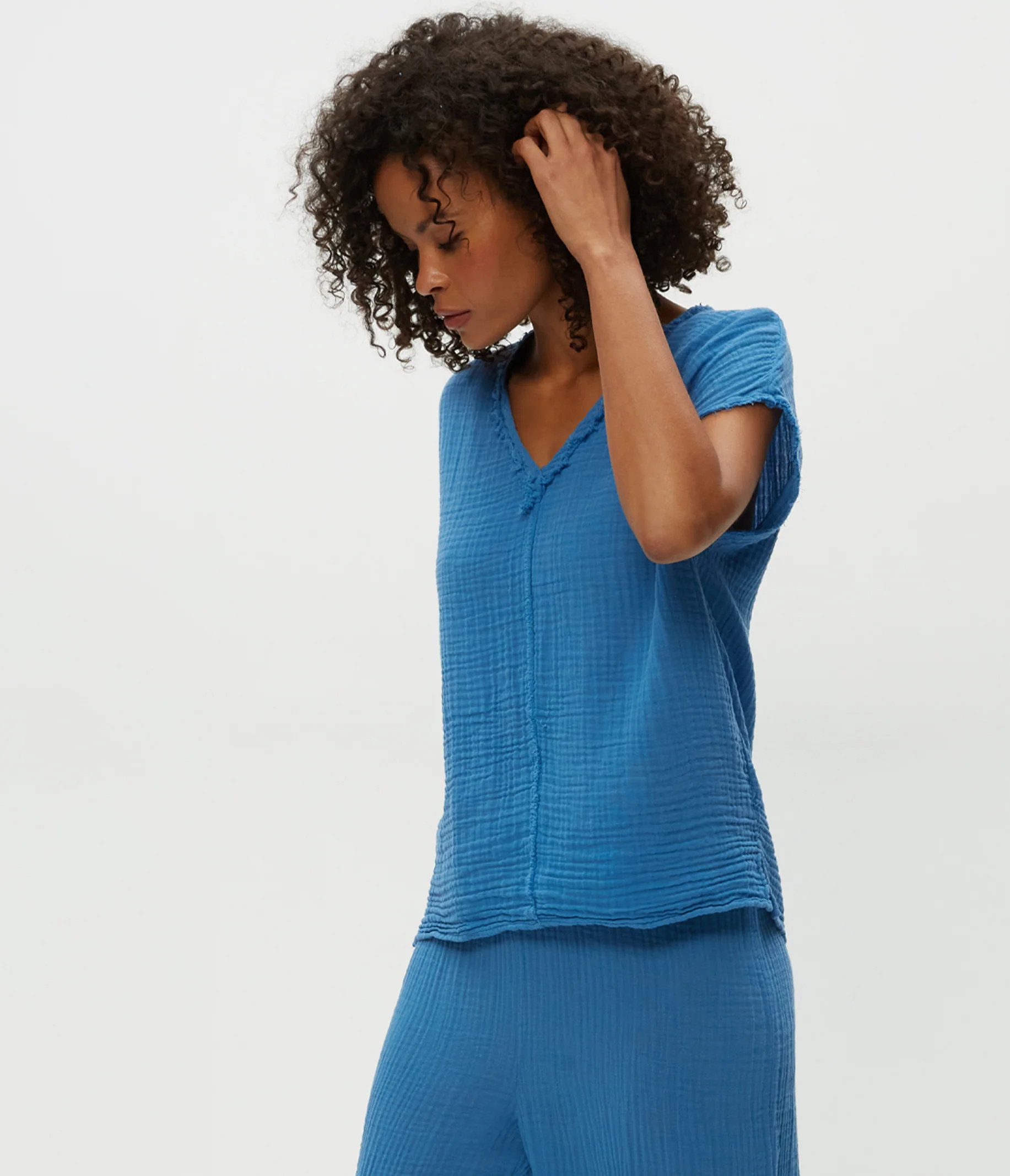 Draya Gauze V-Neck Top - Image 34