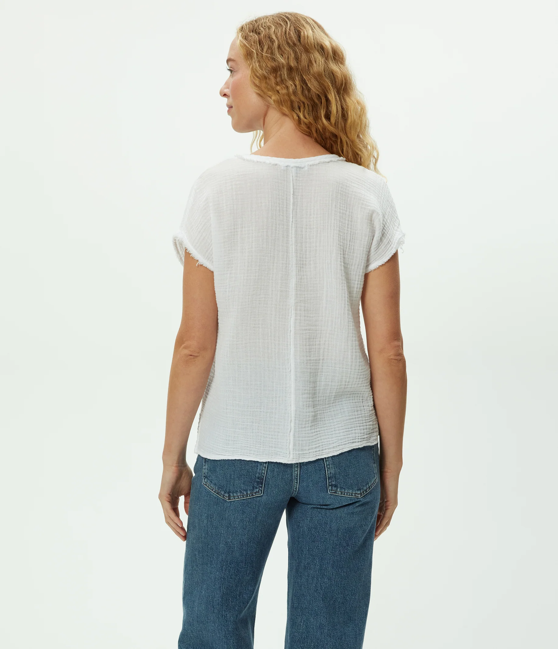 Draya Gauze V-Neck Top - Image 4