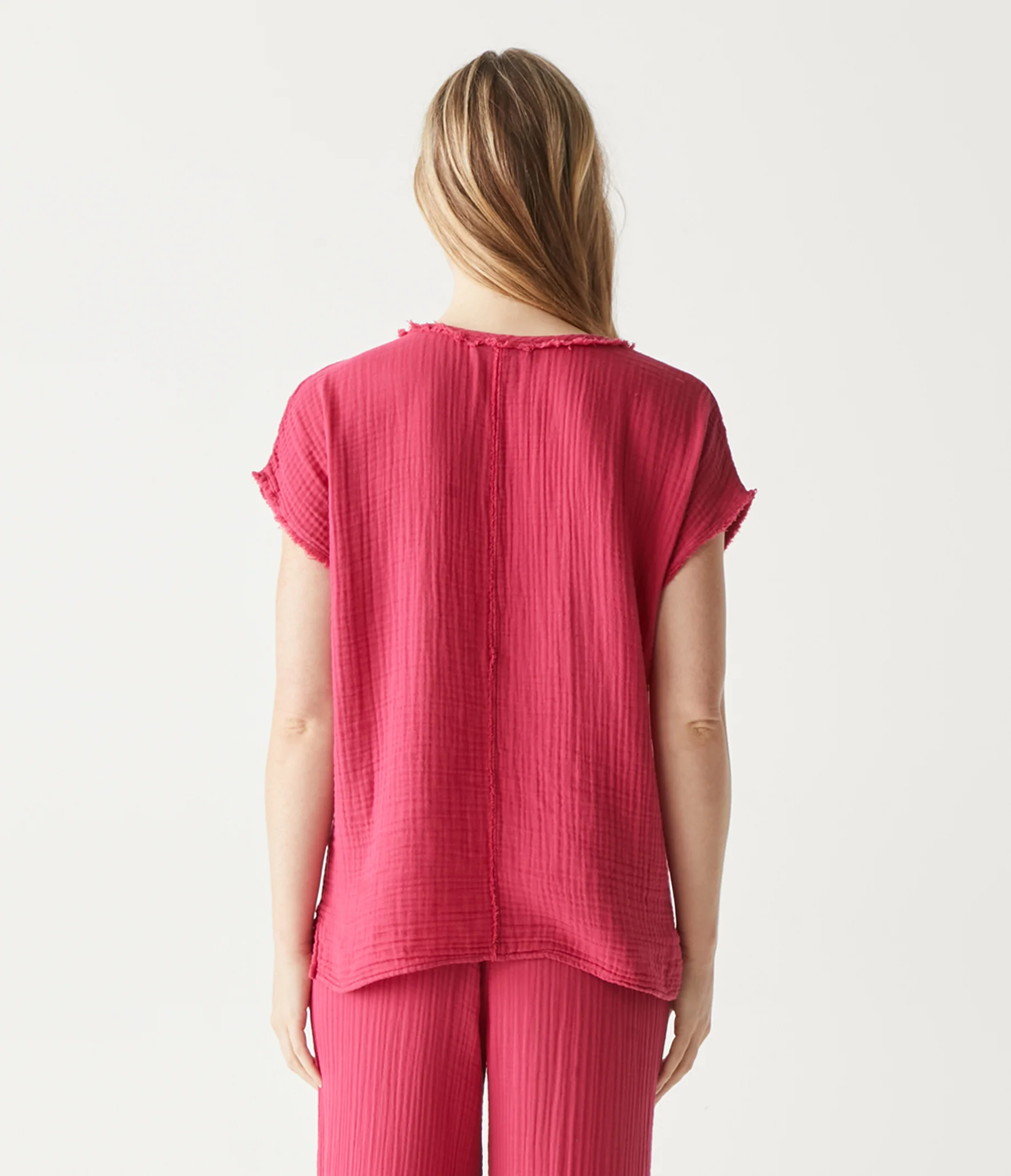 Draya Gauze V-Neck Top - Image 47