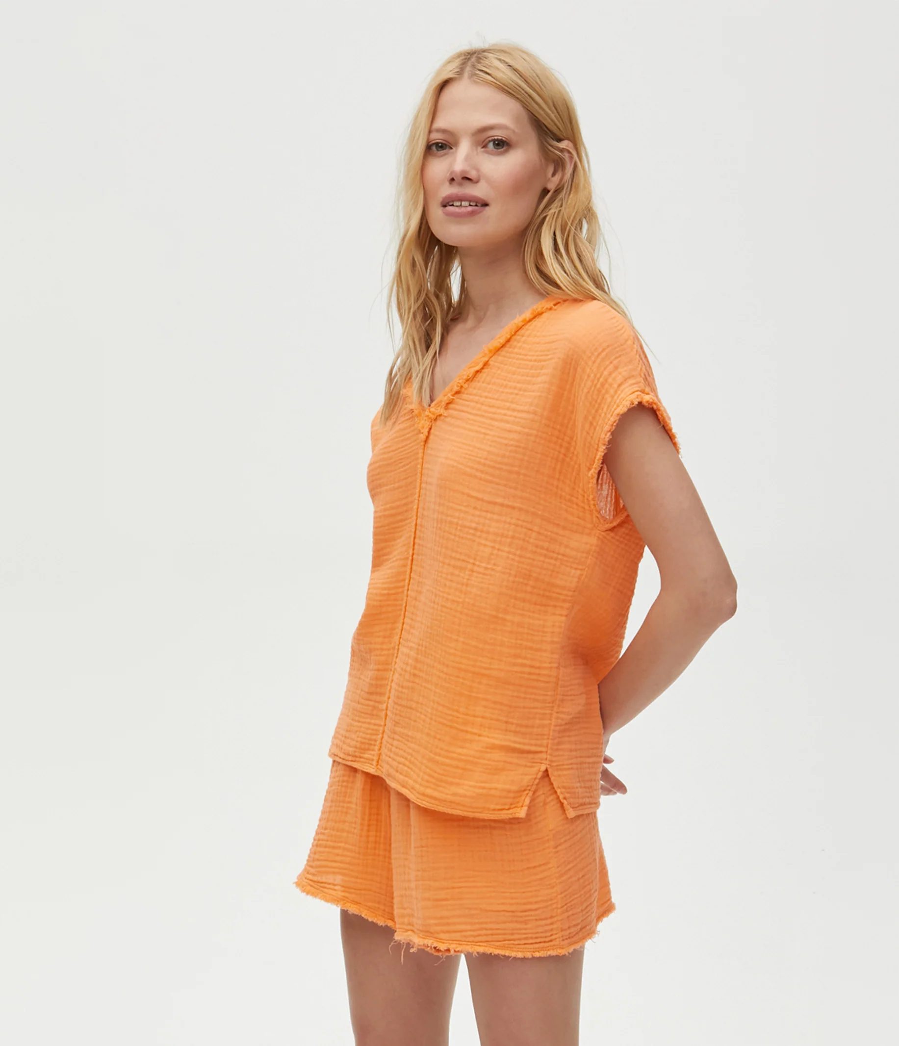 Draya Gauze V-Neck Top - Image 50