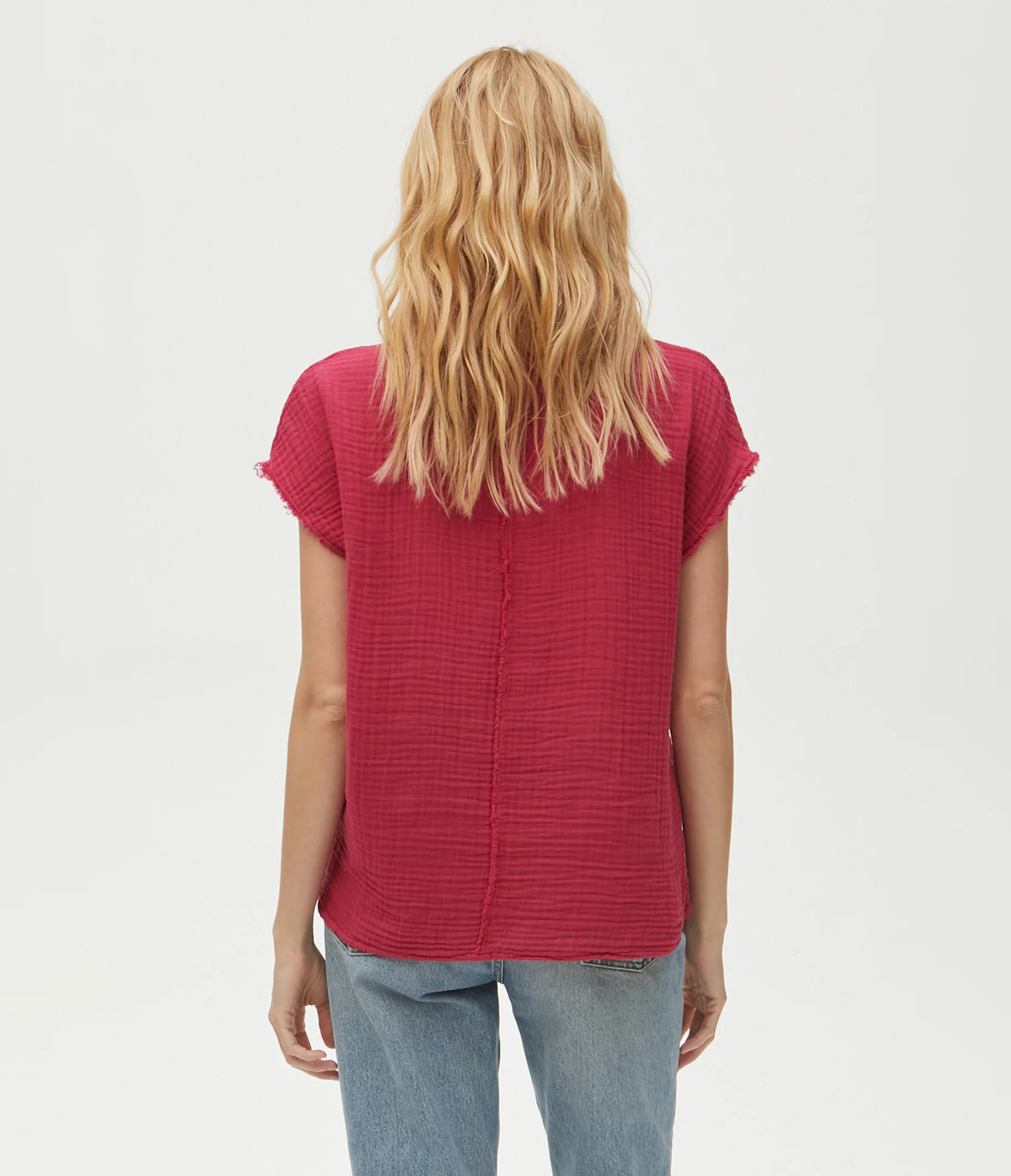 Draya Gauze V-Neck Top - Image 55