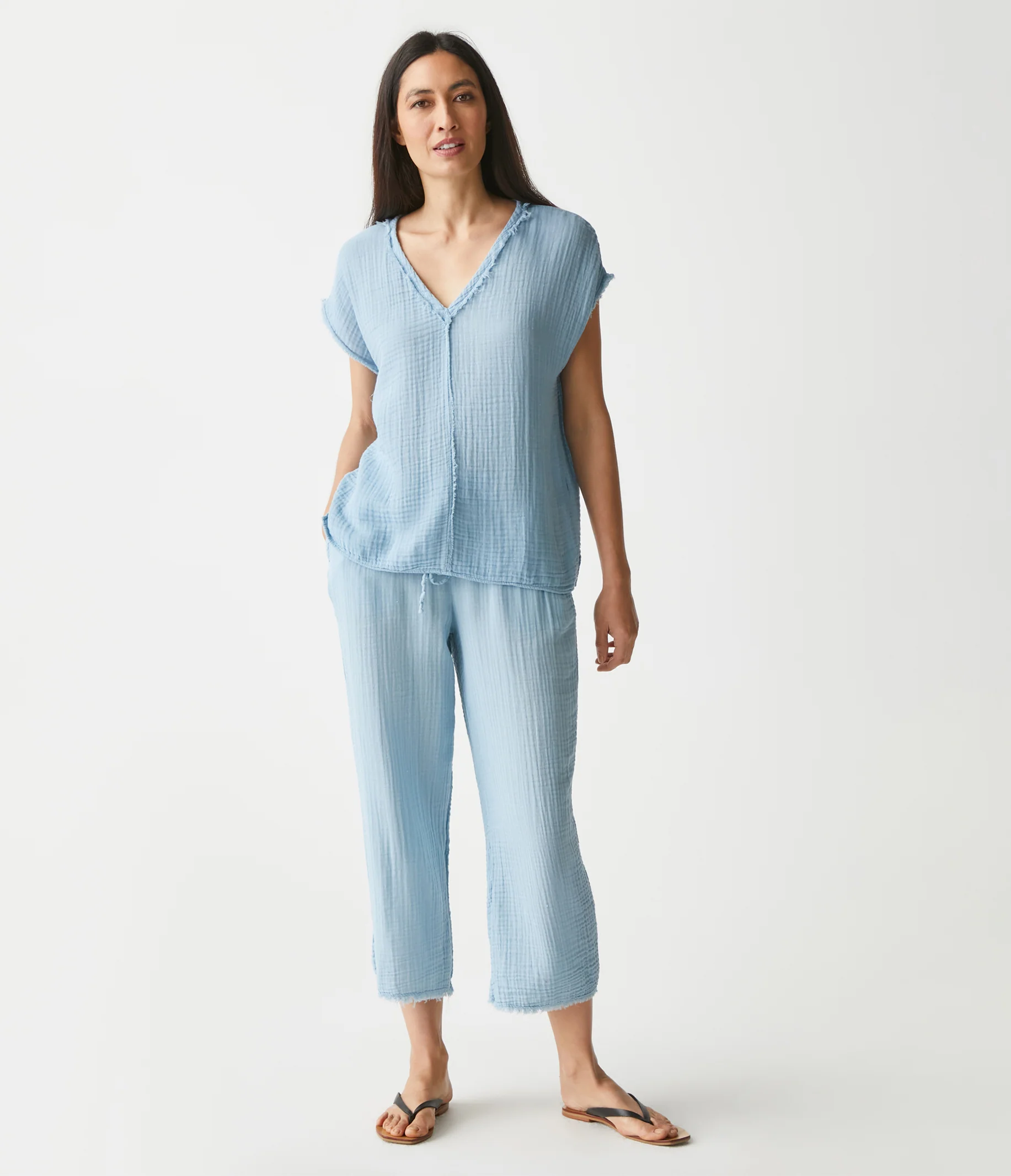 Draya Gauze V-Neck Top - Image 57