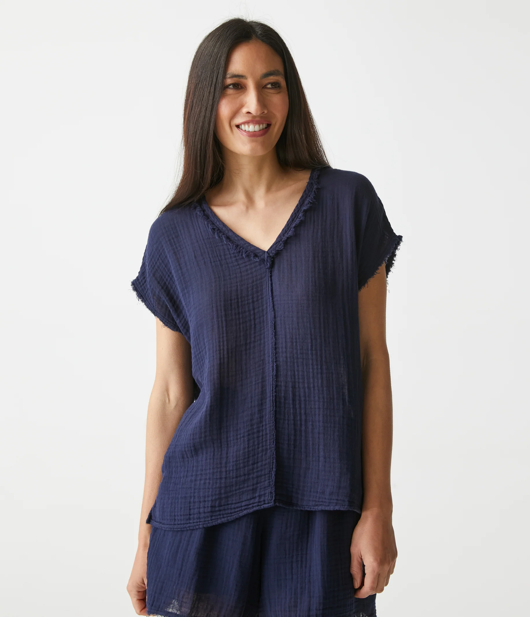 Draya Gauze V-Neck Top - Image 64