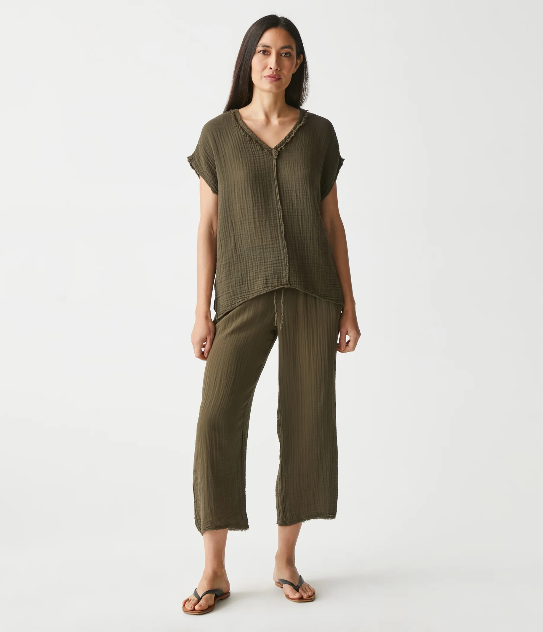 Draya Gauze V-Neck Top - Image 69