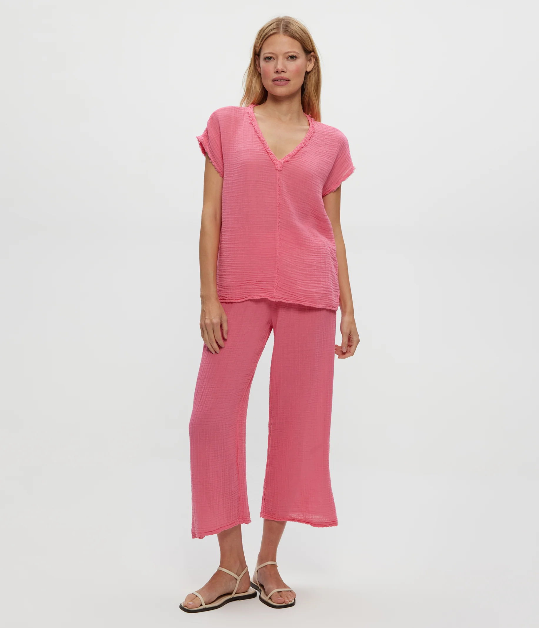 Draya Gauze V-Neck Top - Image 7