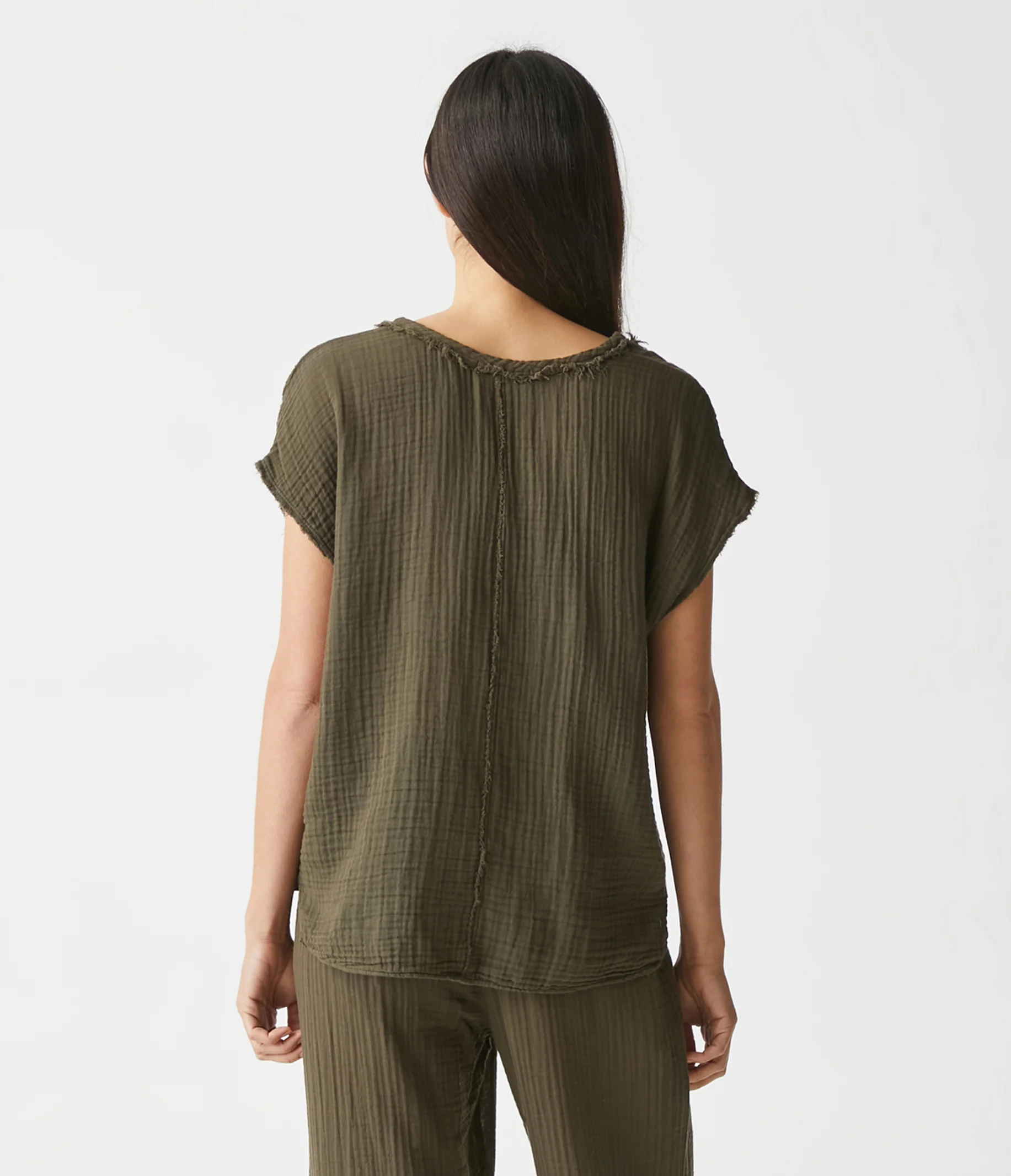 Draya Gauze V-Neck Top - Image 71