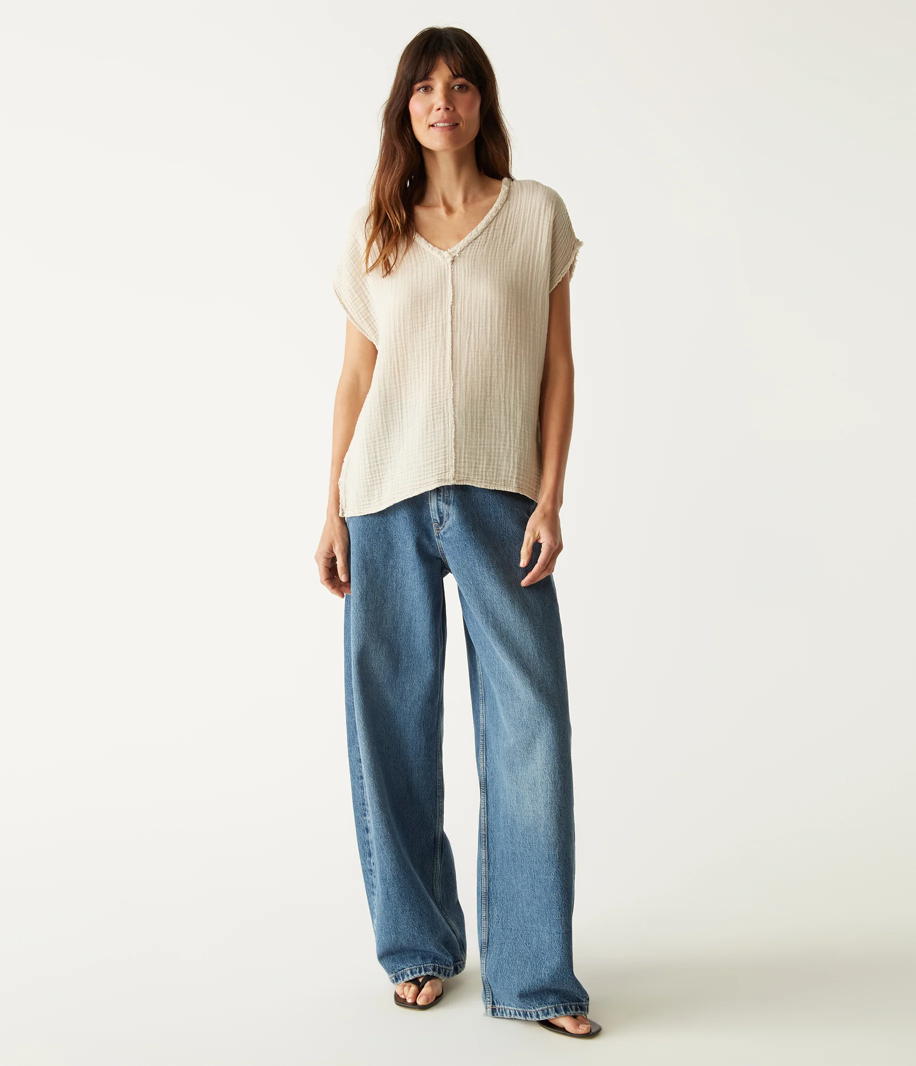 Draya Gauze V-Neck Top - Image 76