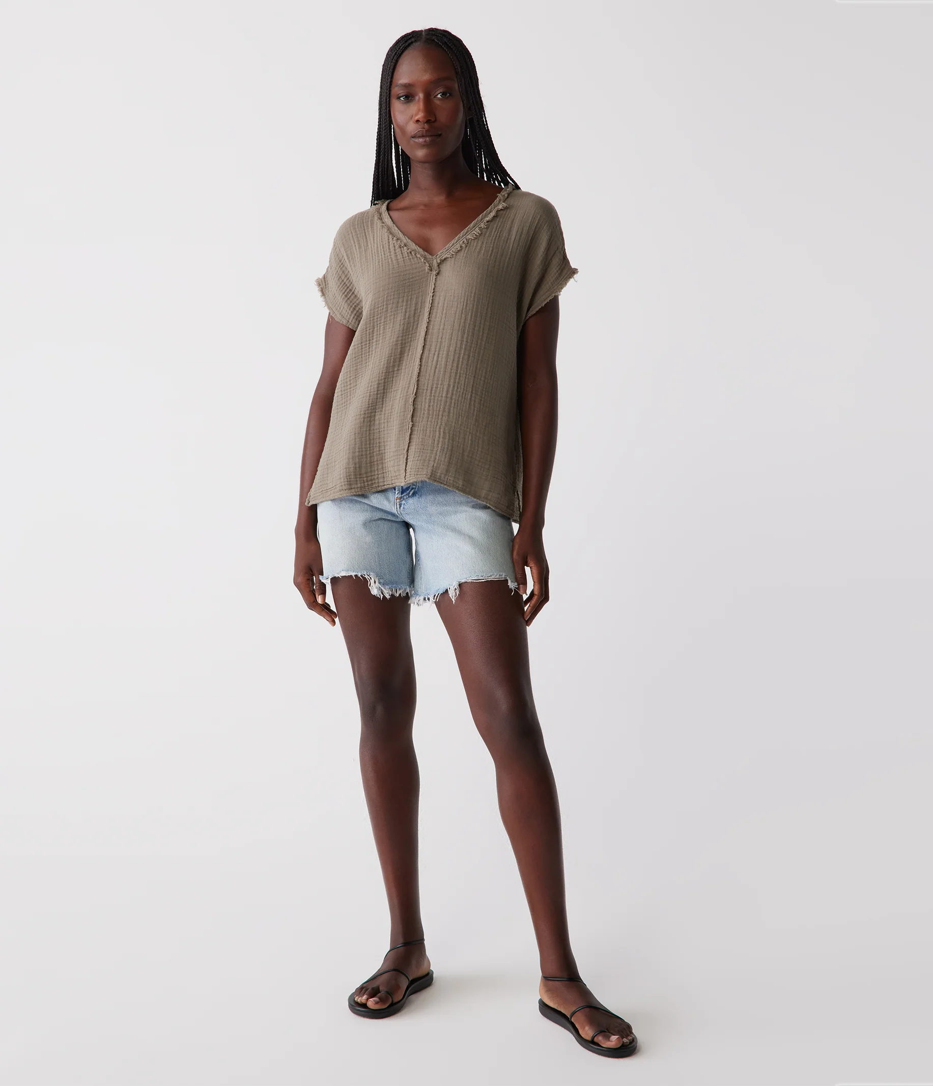 Draya Gauze V-Neck Top - Image 88