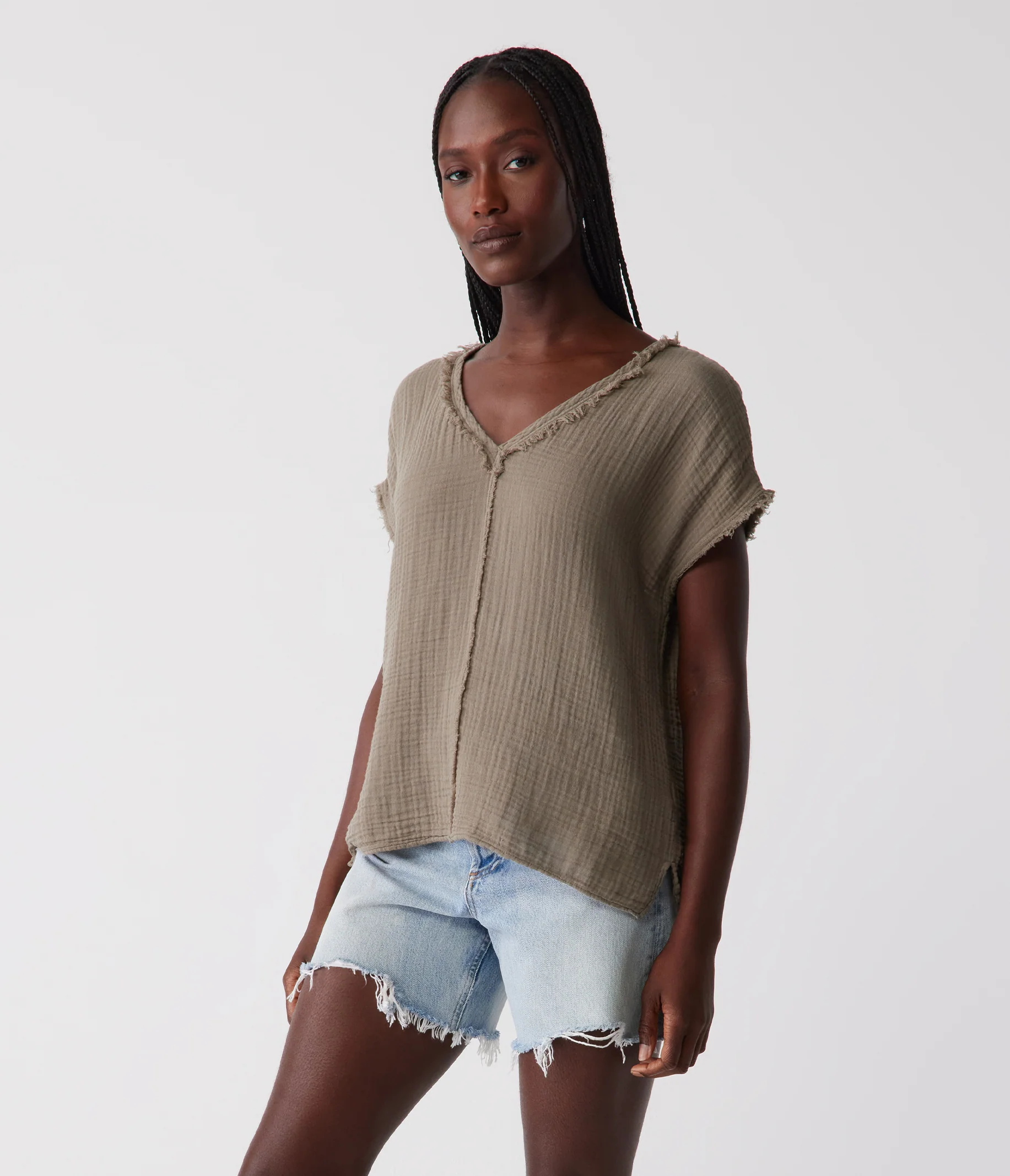 Draya Gauze V-Neck Top - Image 89