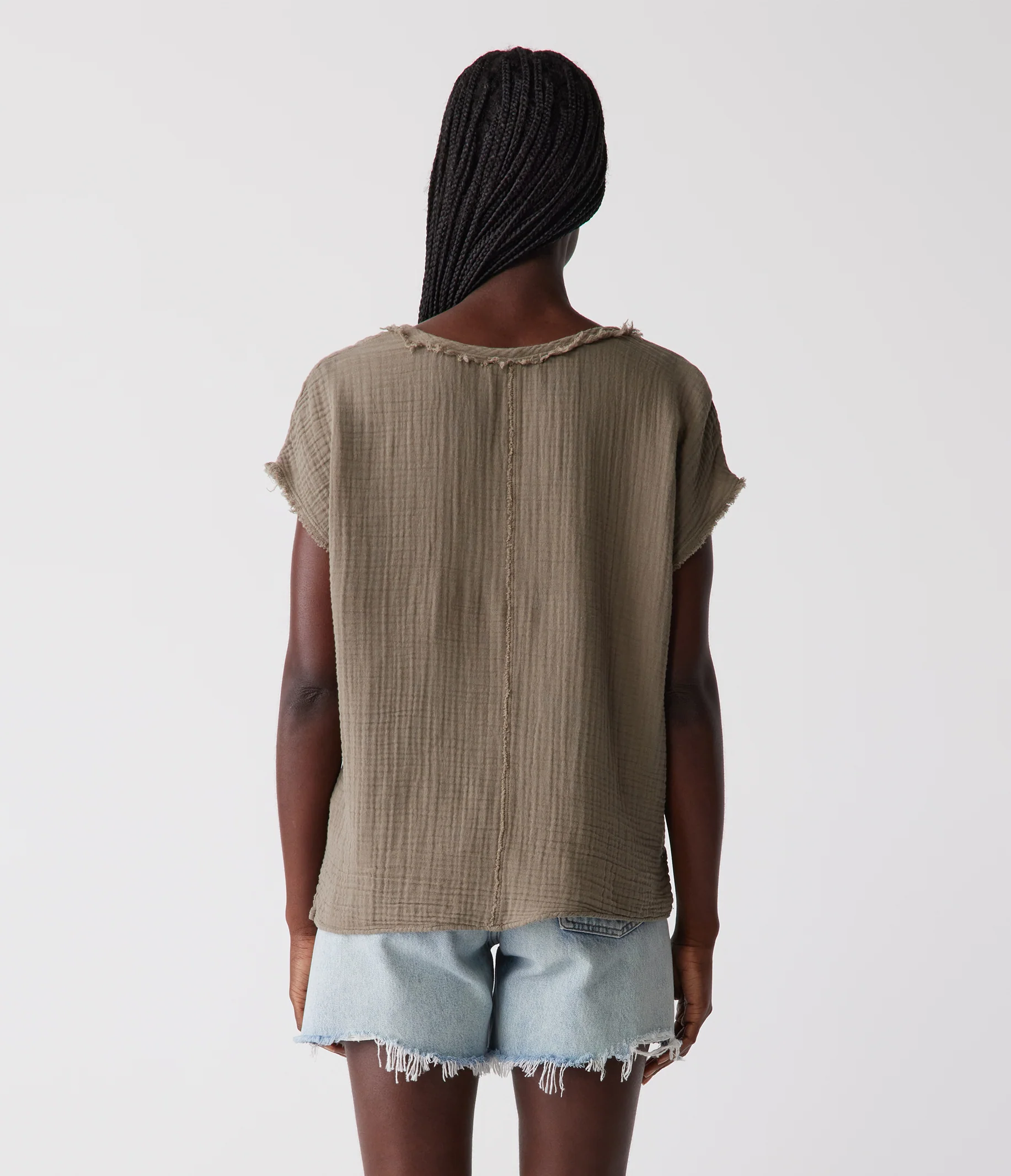 Draya Gauze V-Neck Top - Image 90