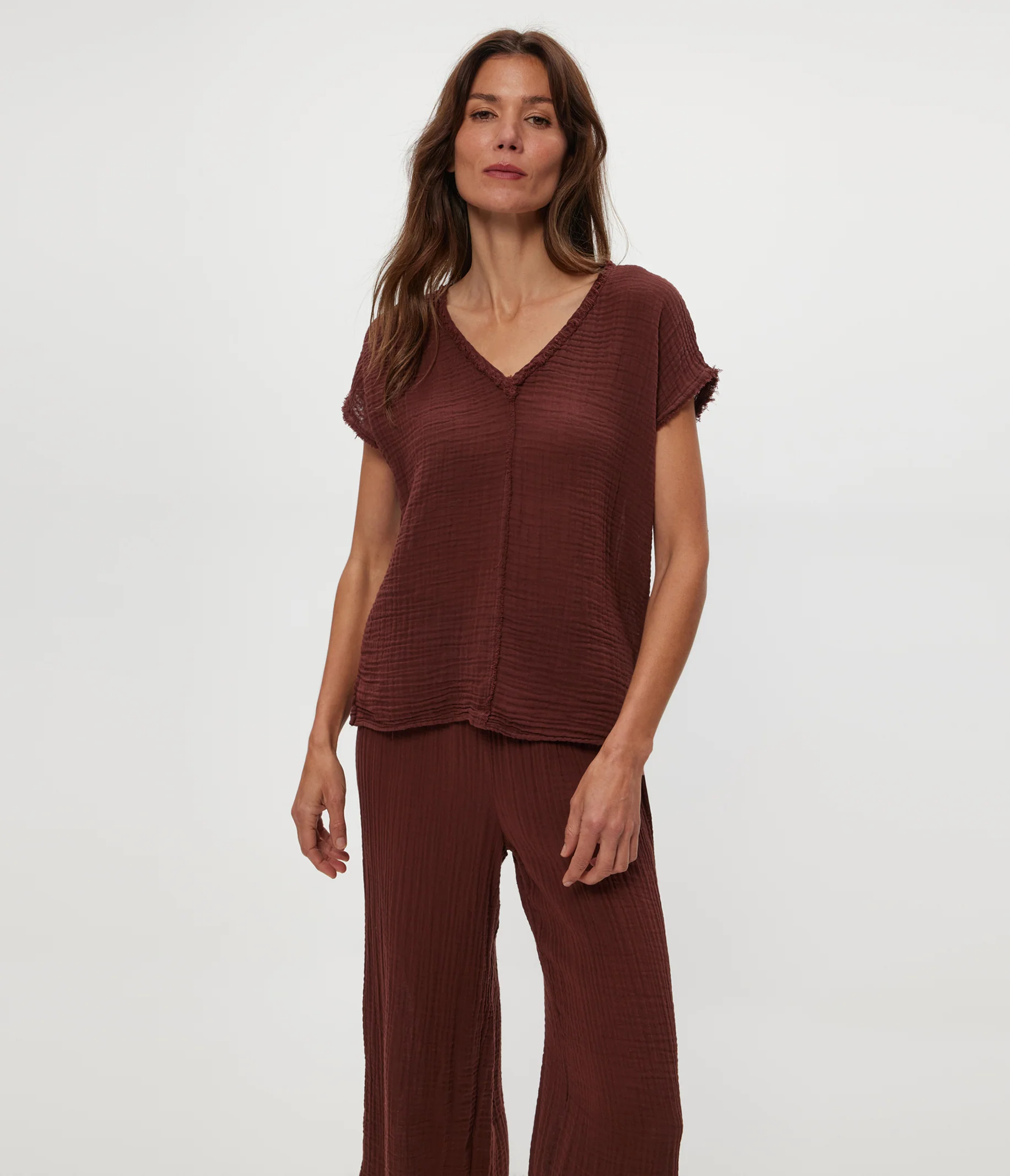 Draya Gauze V-Neck Top - Image 91