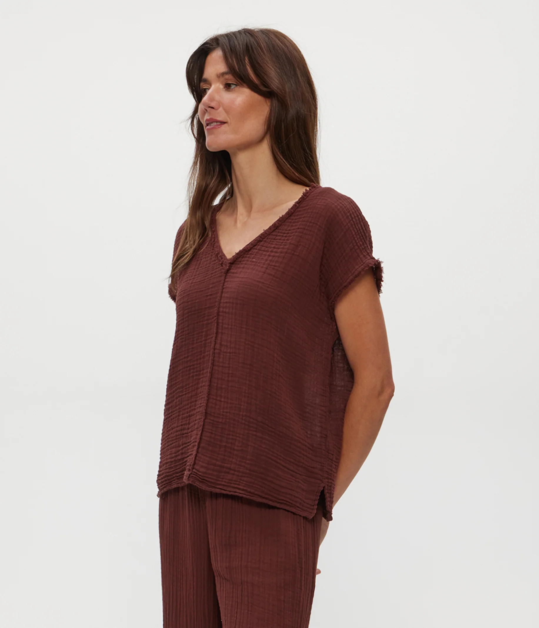 Draya Gauze V-Neck Top - Image 93