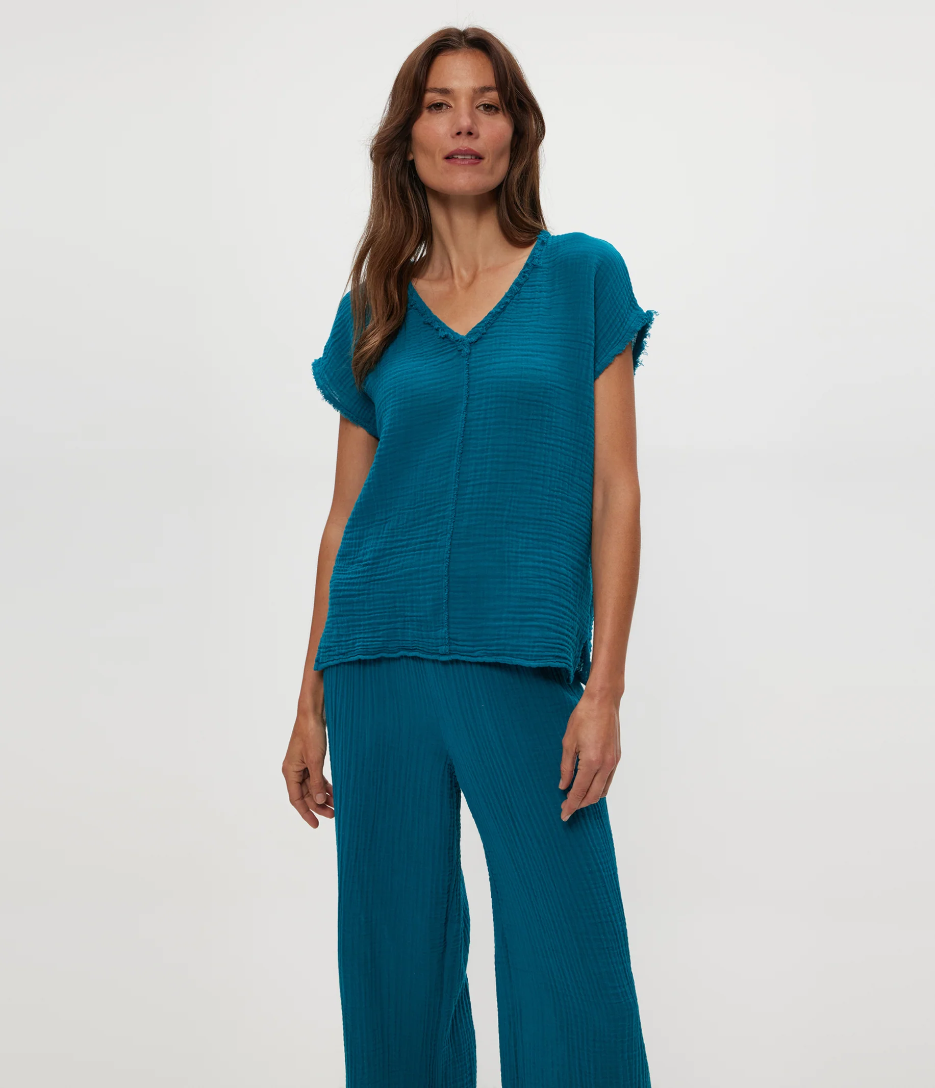 Draya Gauze V-Neck Top - Image 95
