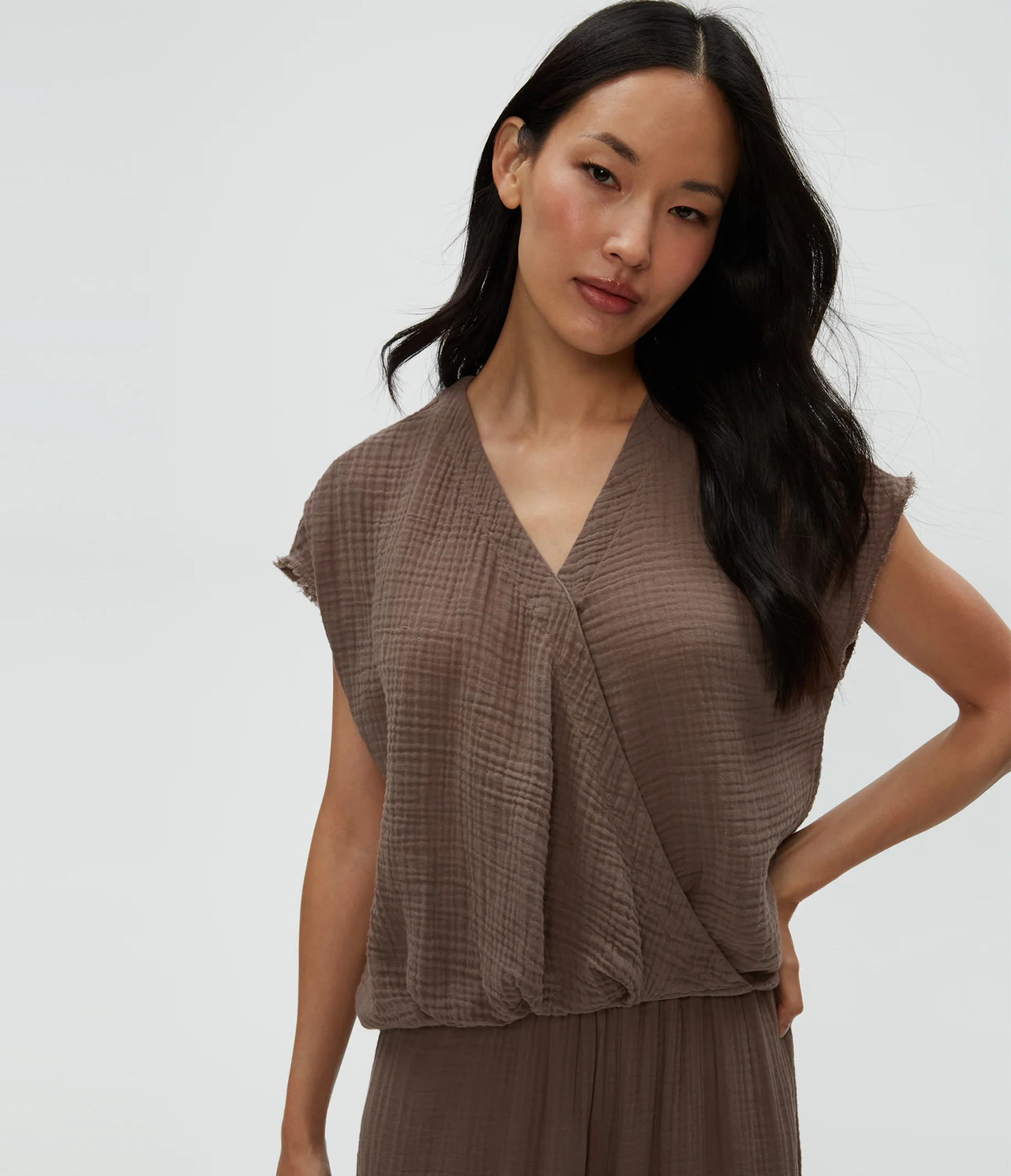 Evie Gauze Surplice Top - Image 21