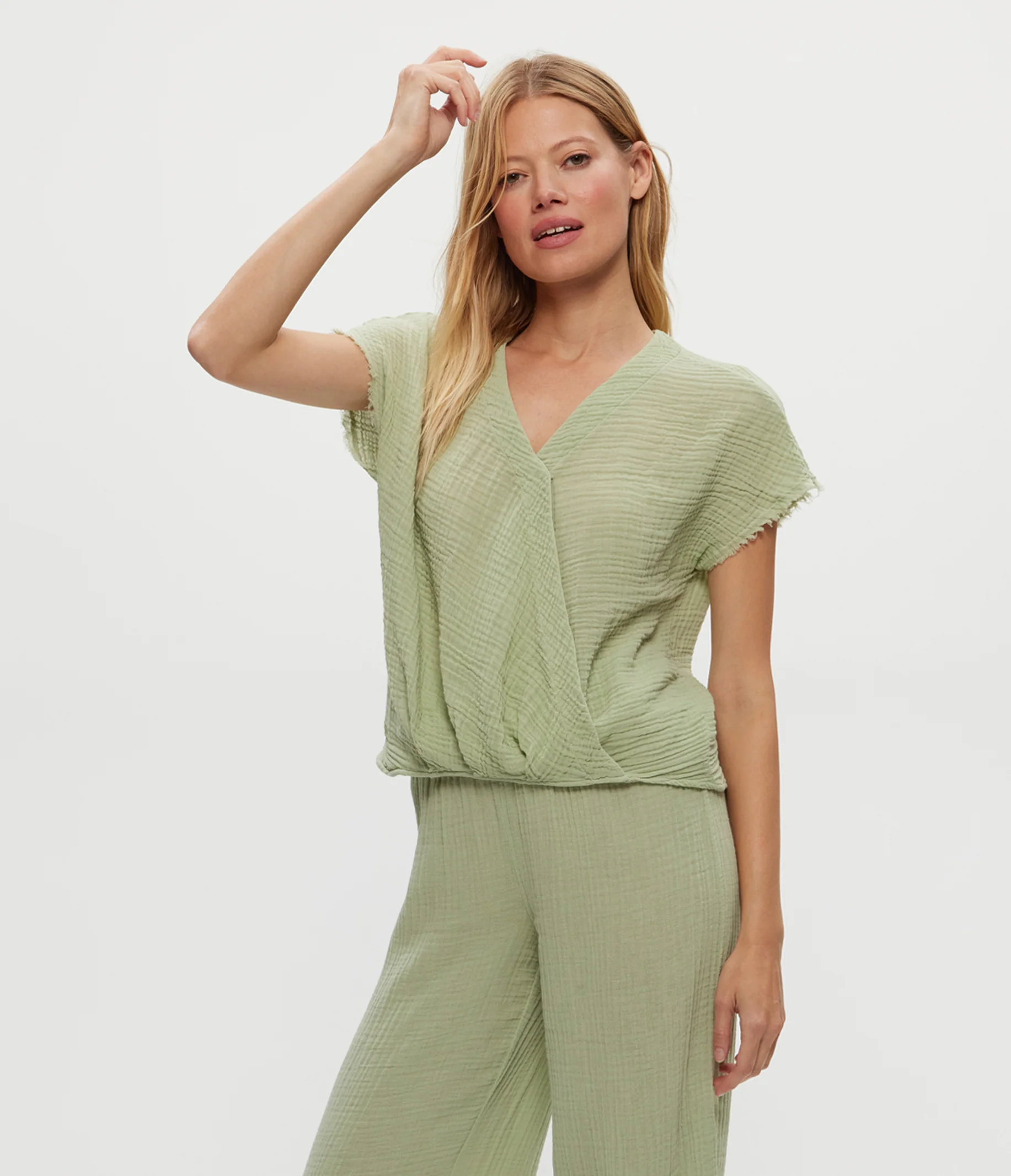 Evie Gauze Surplice Top - Image 3