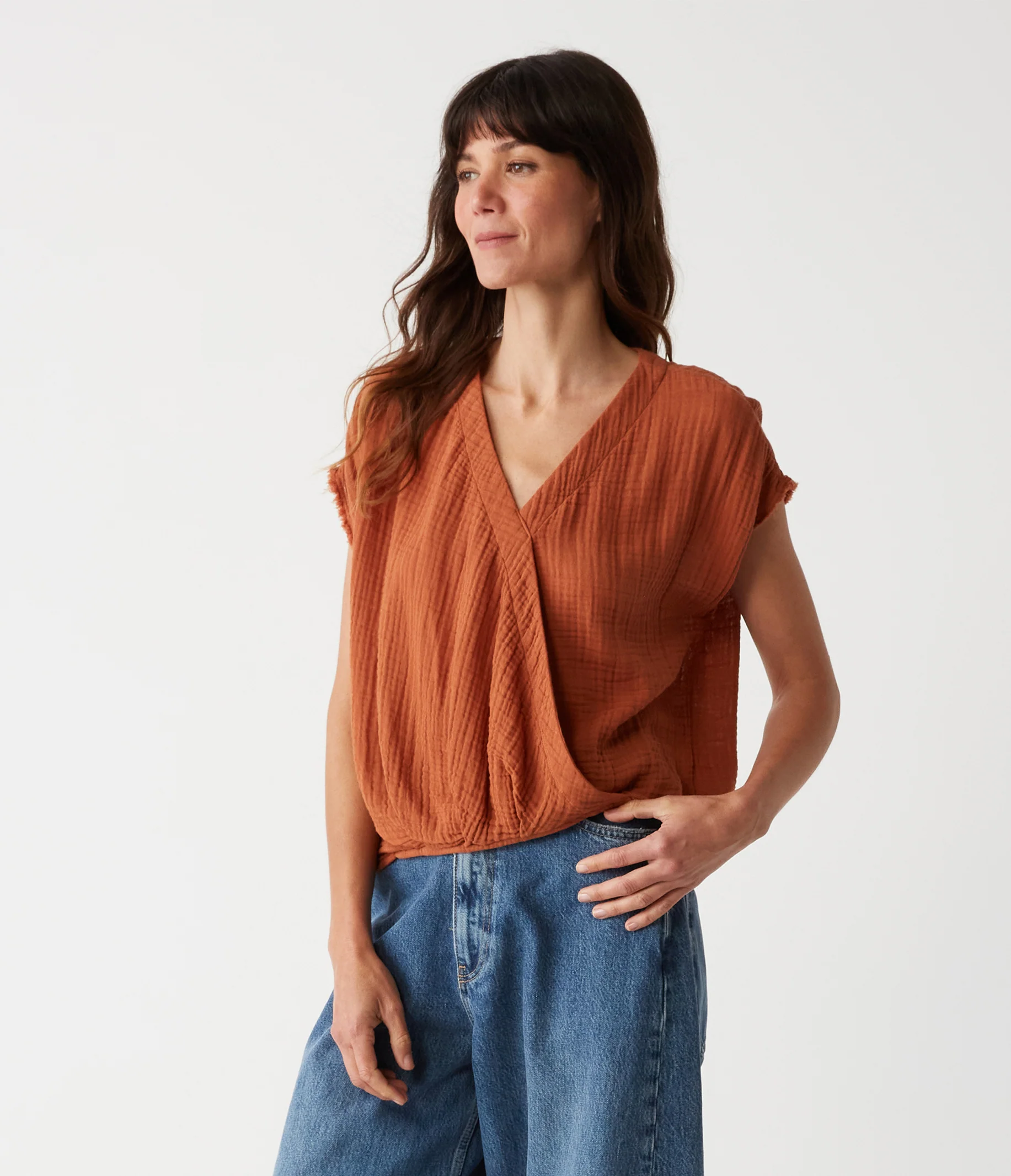 Evie Gauze Surplice Top - Image 30