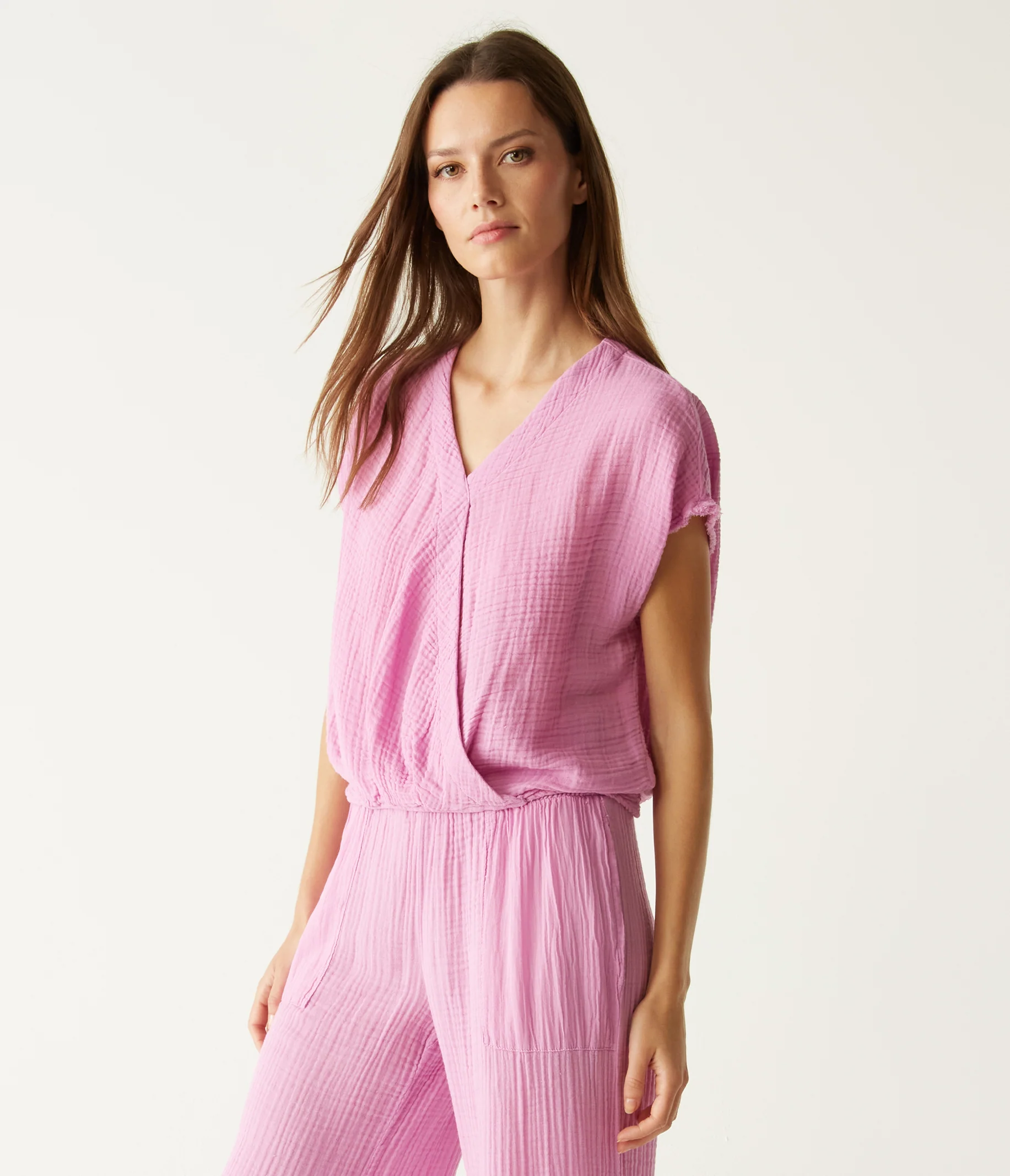 Evie Gauze Surplice Top - Image 34