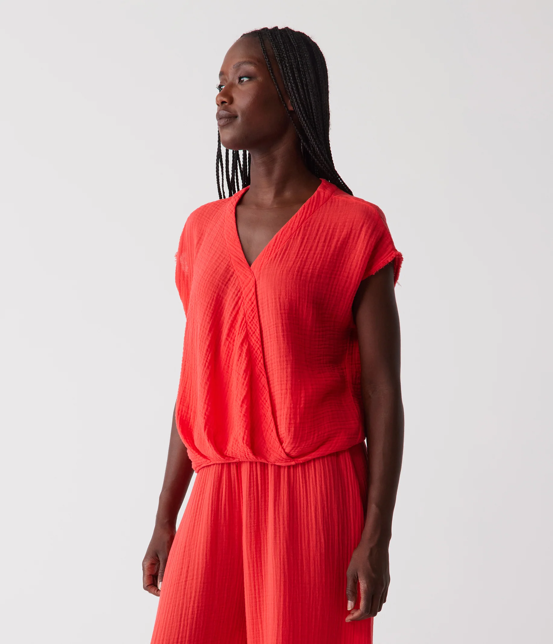 Evie Gauze Surplice Top - Image 38